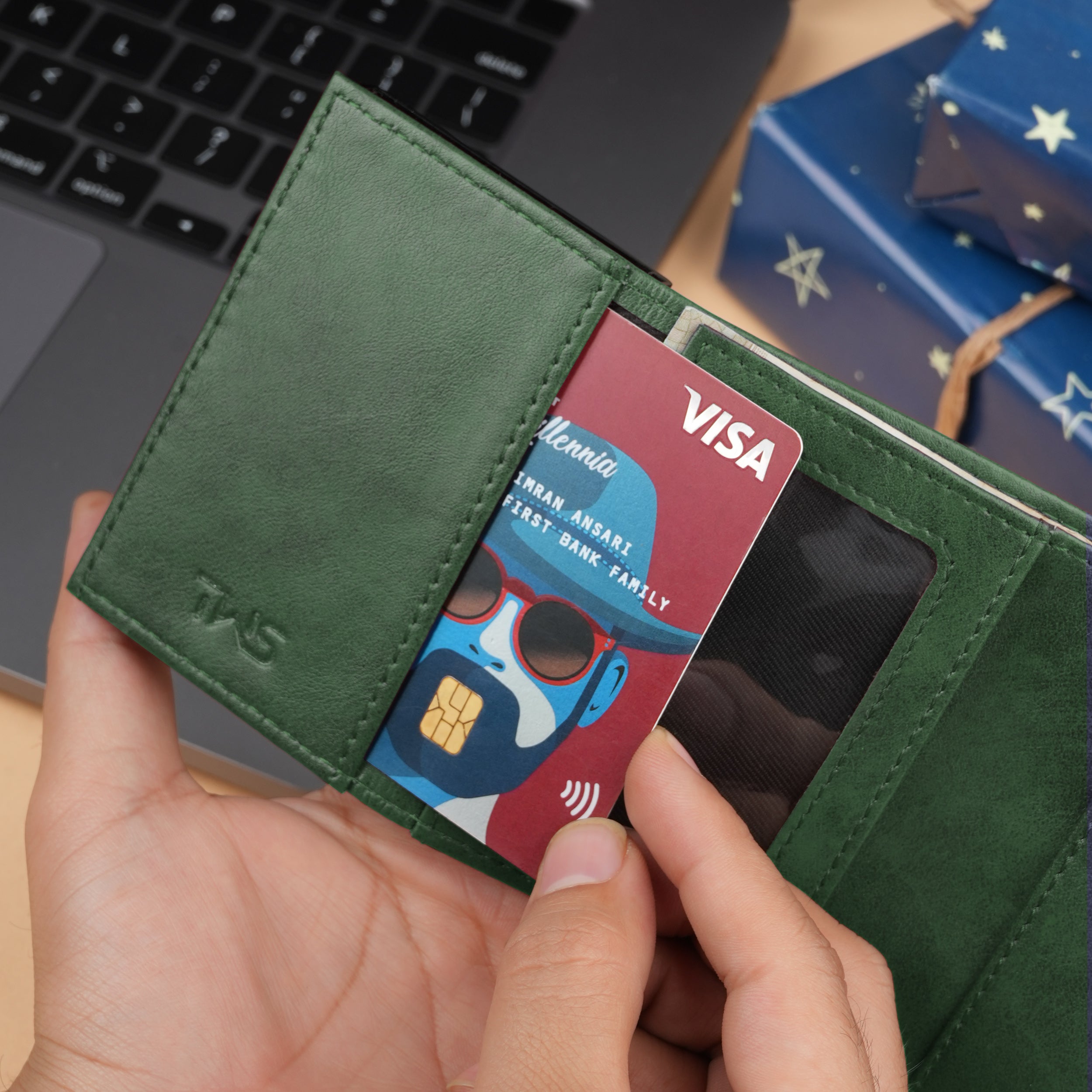 Defender RFID Protected Wallet Cardholder Gift For Men - Green