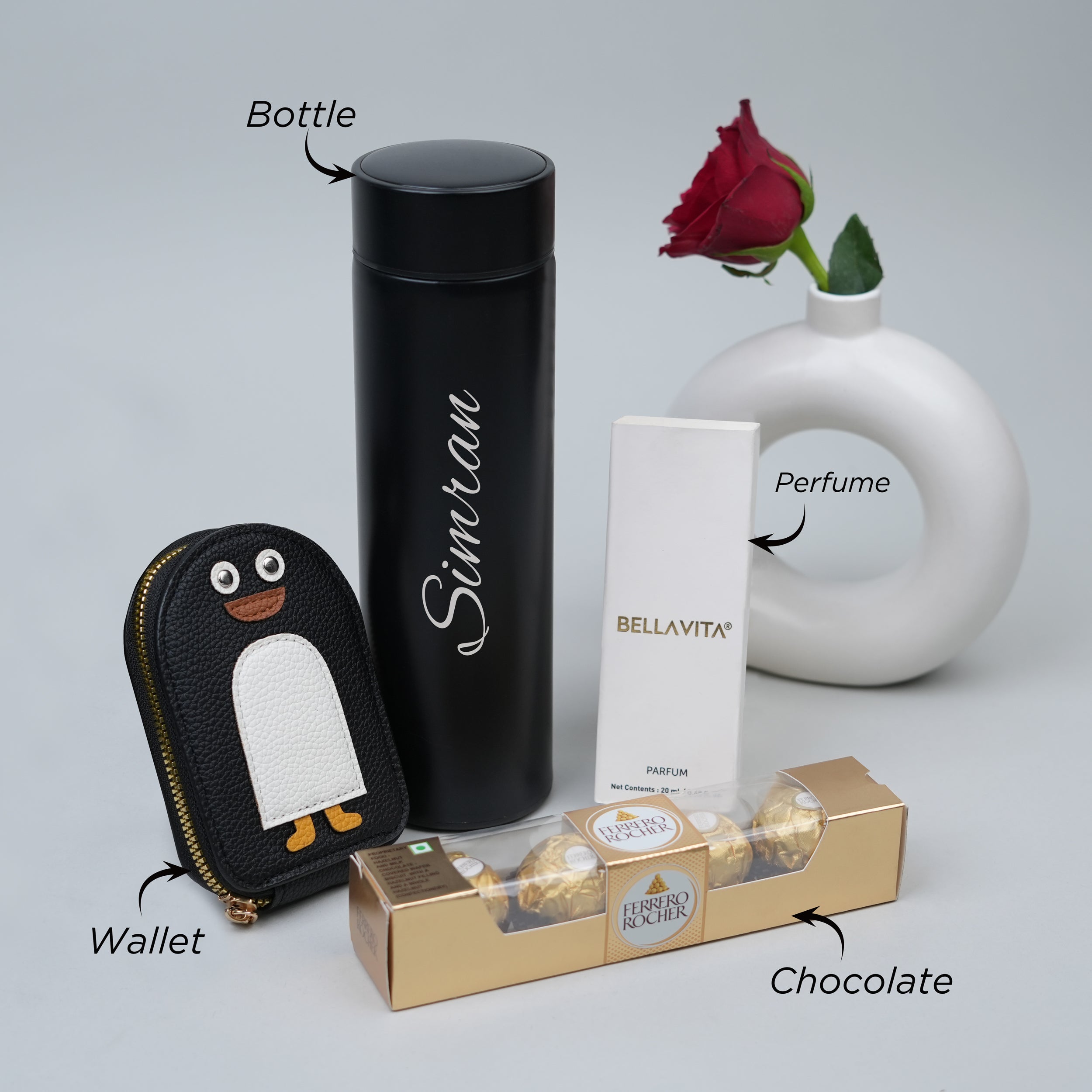 Cozy Keepsake Wallet, Flask, Perfume & Chocolate Gift Hamper