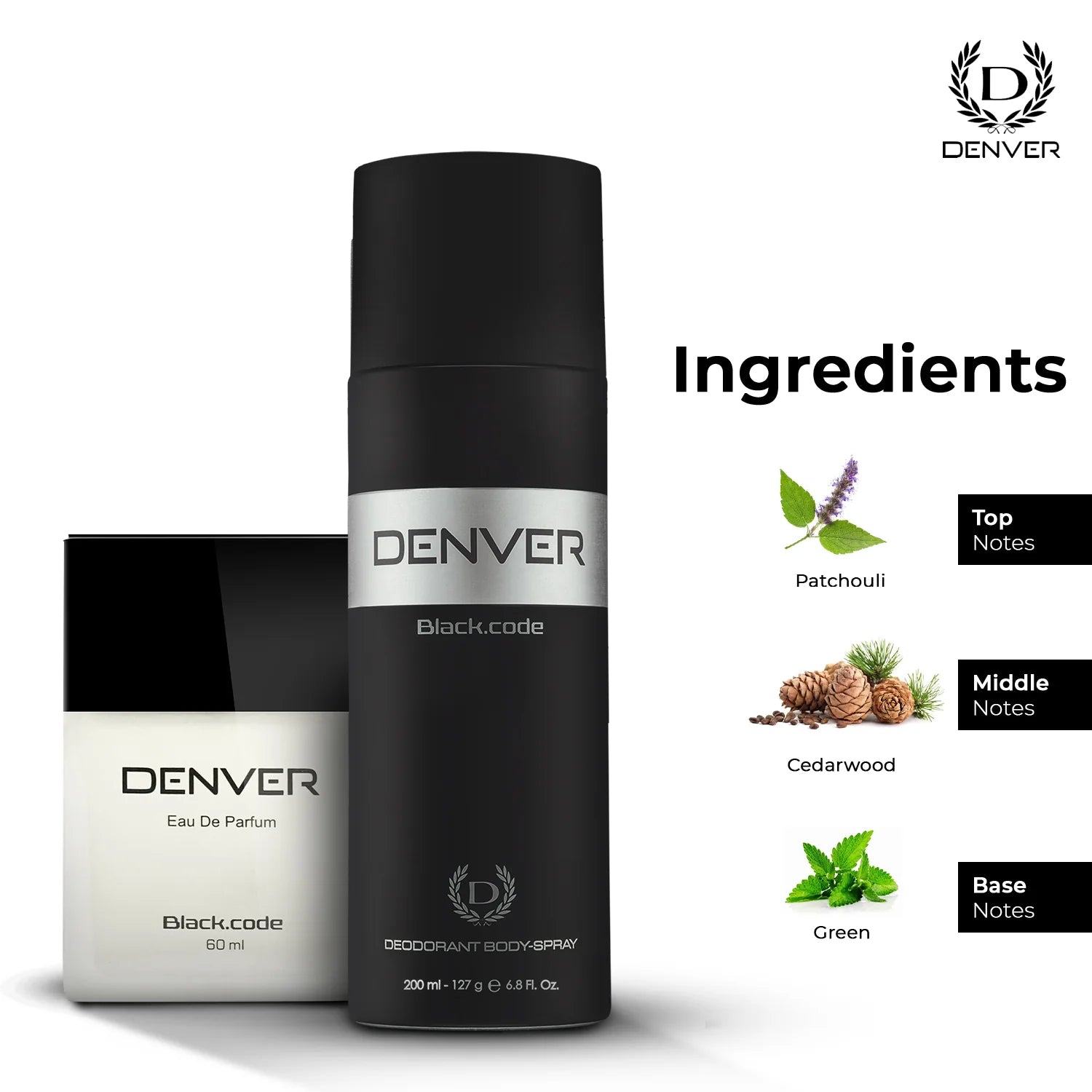 Denver Gift Pack Black Code | 60ml Perfume | 200 ml Deodorant