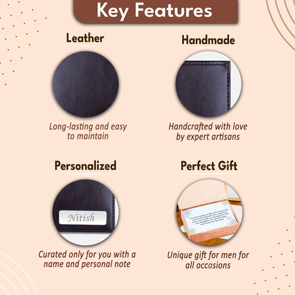 Personalized Solid Men's Leather Wallet With Name