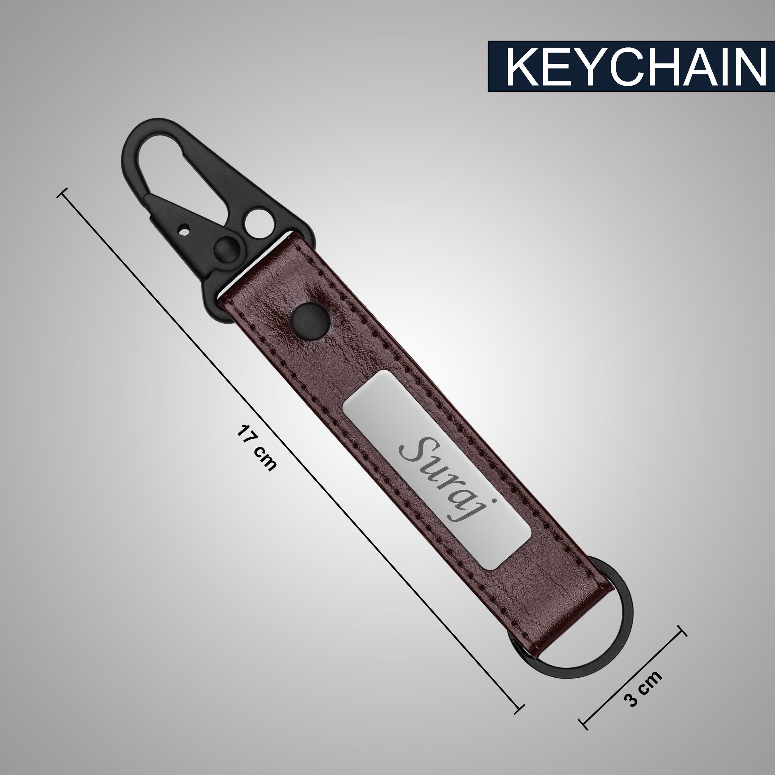 Personalized Signature Luxe Diary Pen Keychain Perfume & Flask Gift Set - Brown