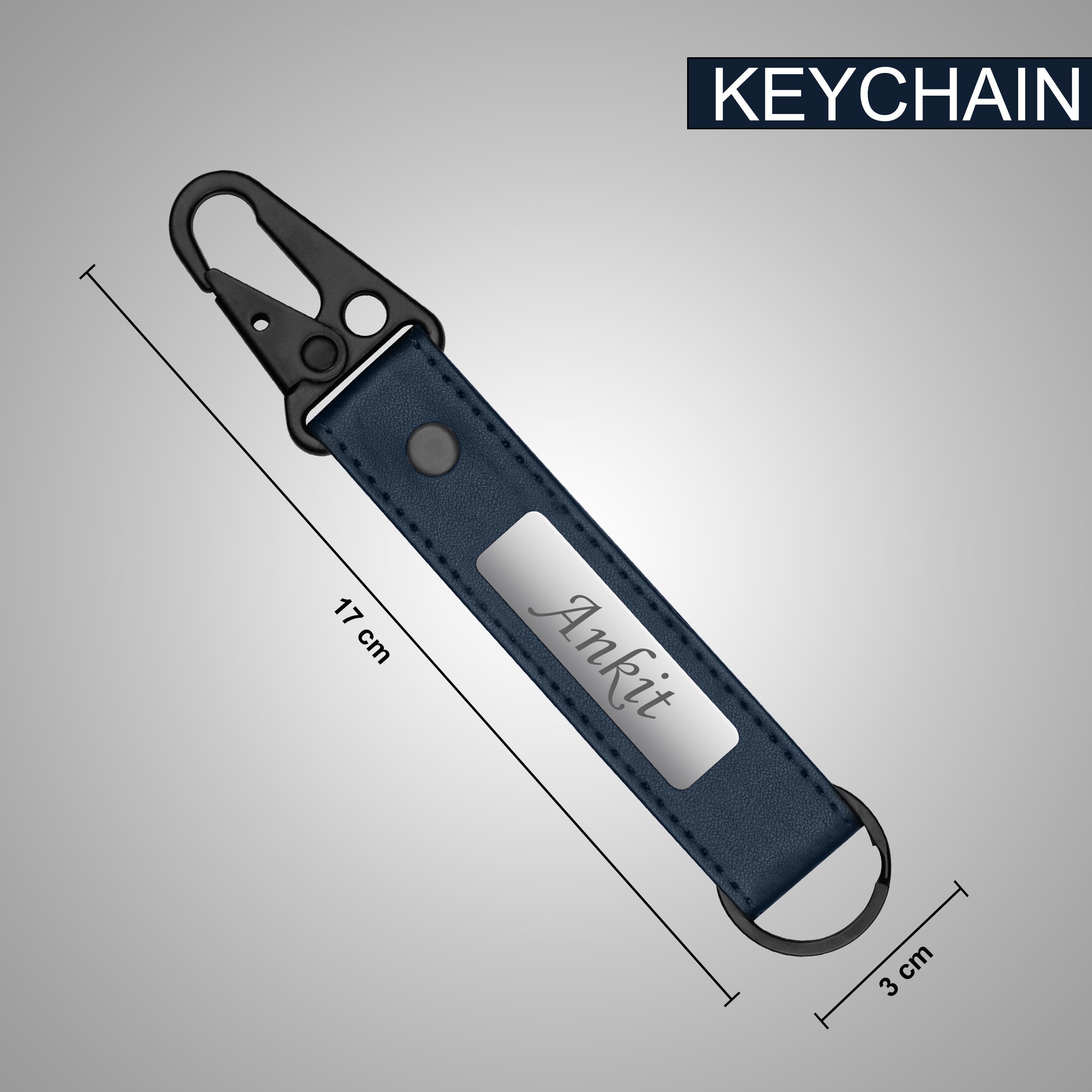 Personalized Signature Luxe Diary Pen Keychain Perfume & Flask Gift Set - Blue