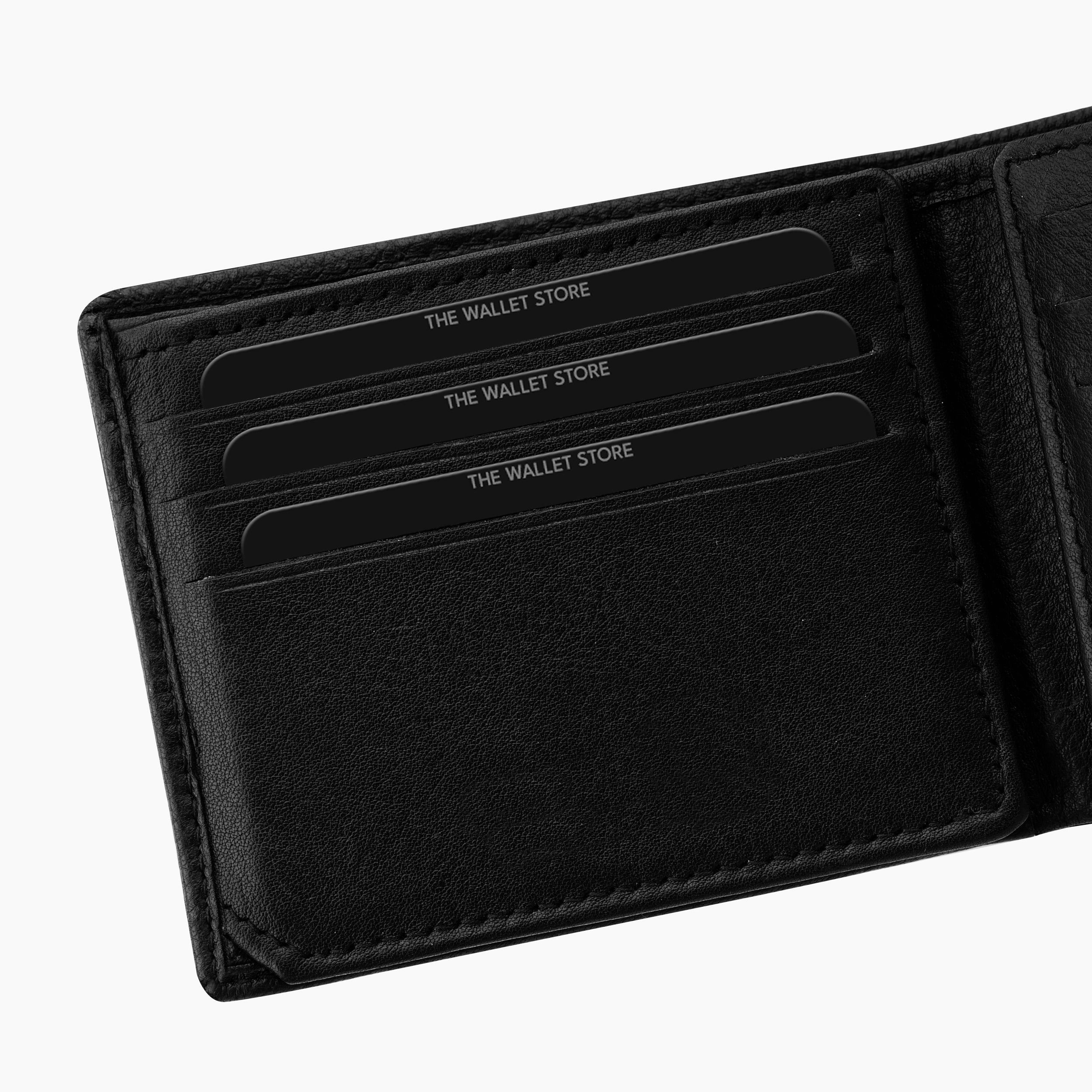 Pristine Textured Leather Wallet For Men - Black