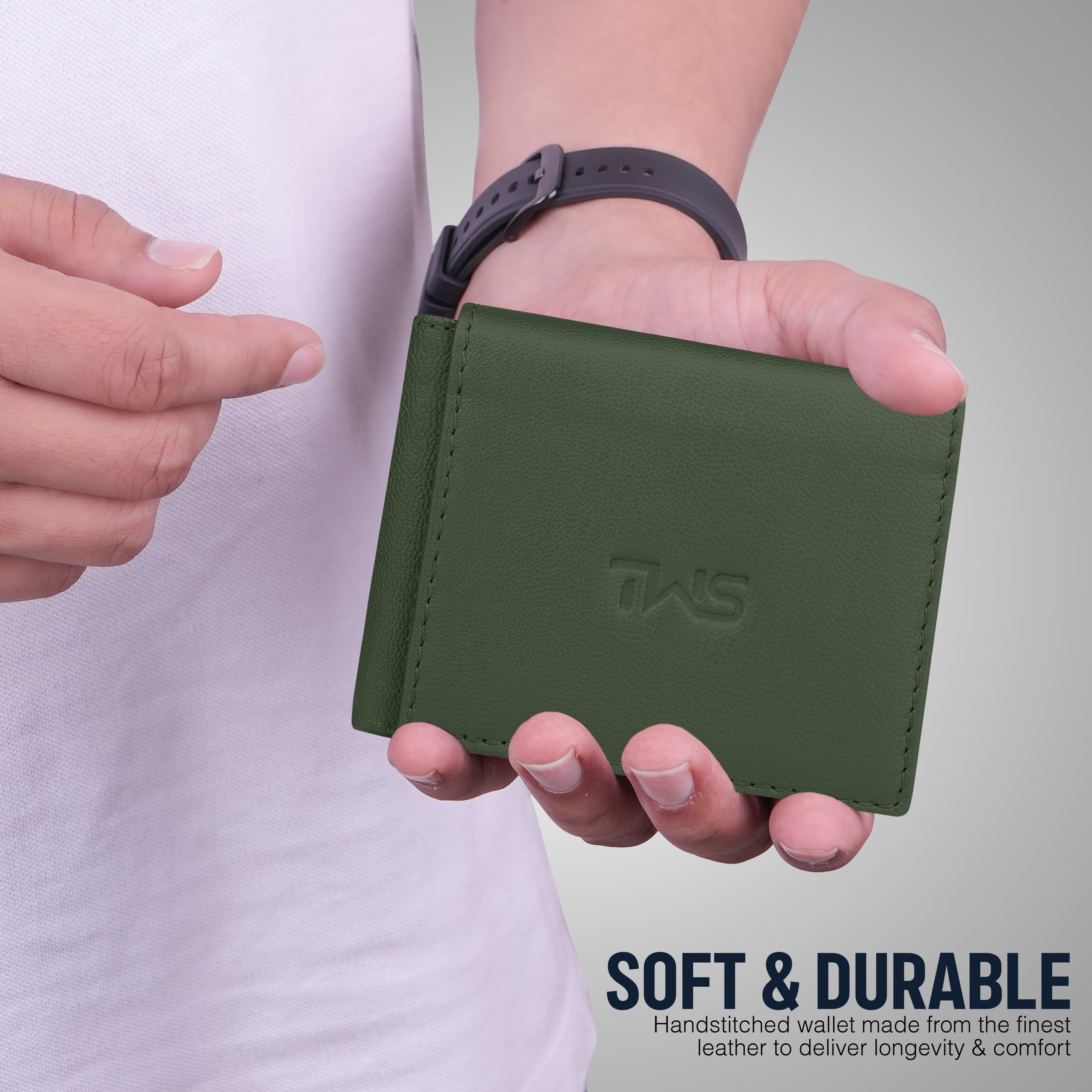 Fold Craft Genuine Leather Wallet For Men - Green