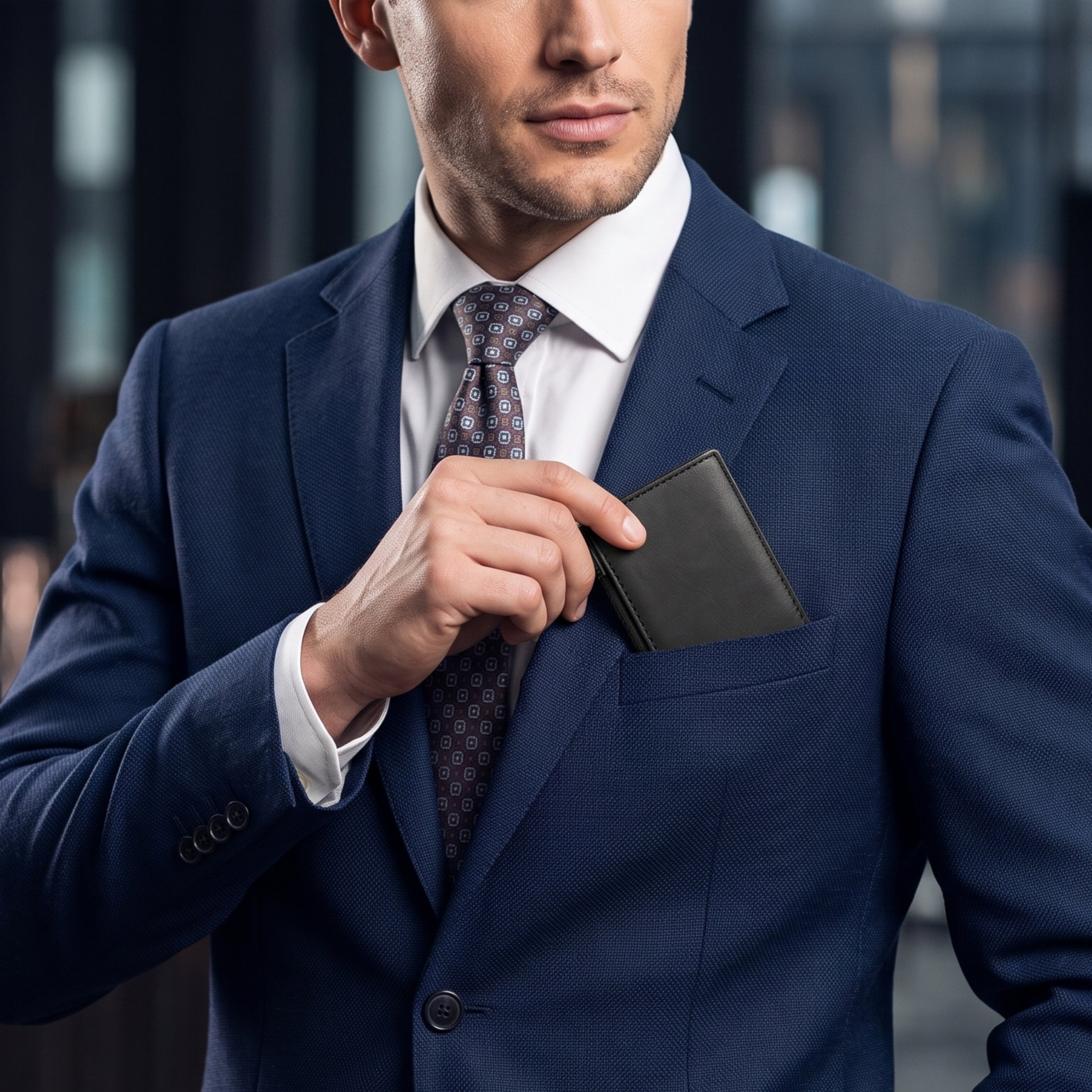 Crest RFID Protected Wallet Cardholder - Black