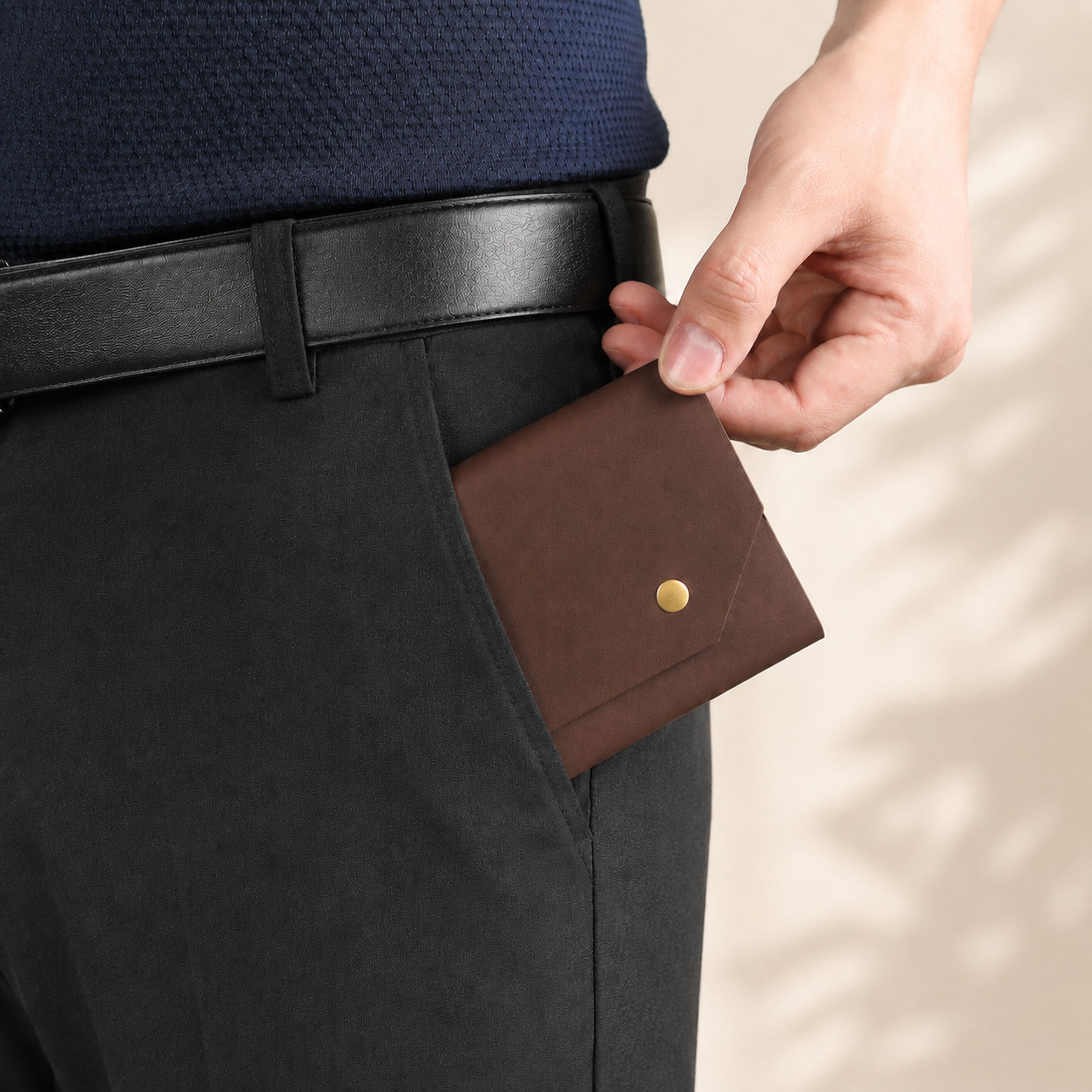 Snapper Minimalist Genuine Leather Wallet - Dark Brown