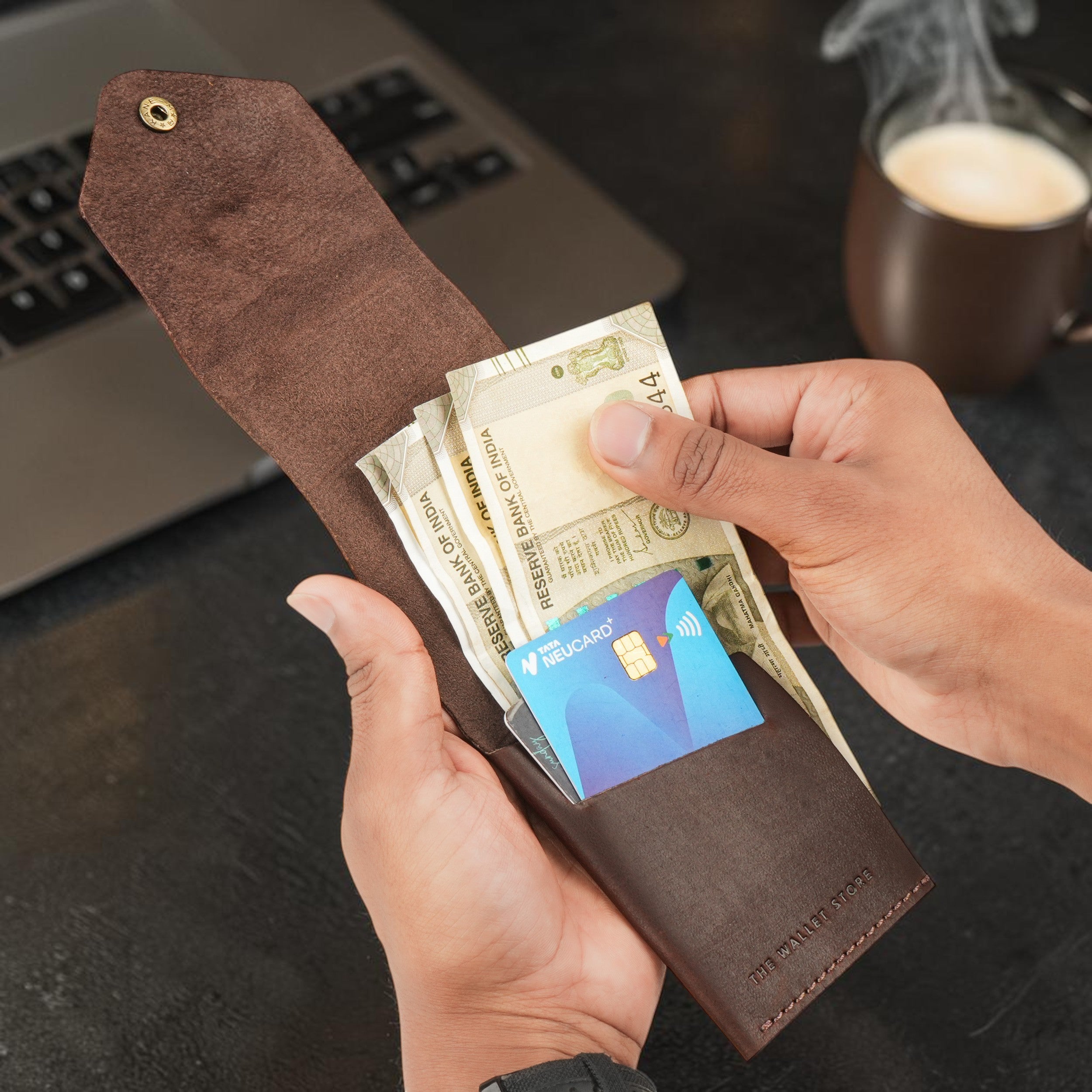 Flip 2.0 Genuine Leather Wallet - Dark Brown
