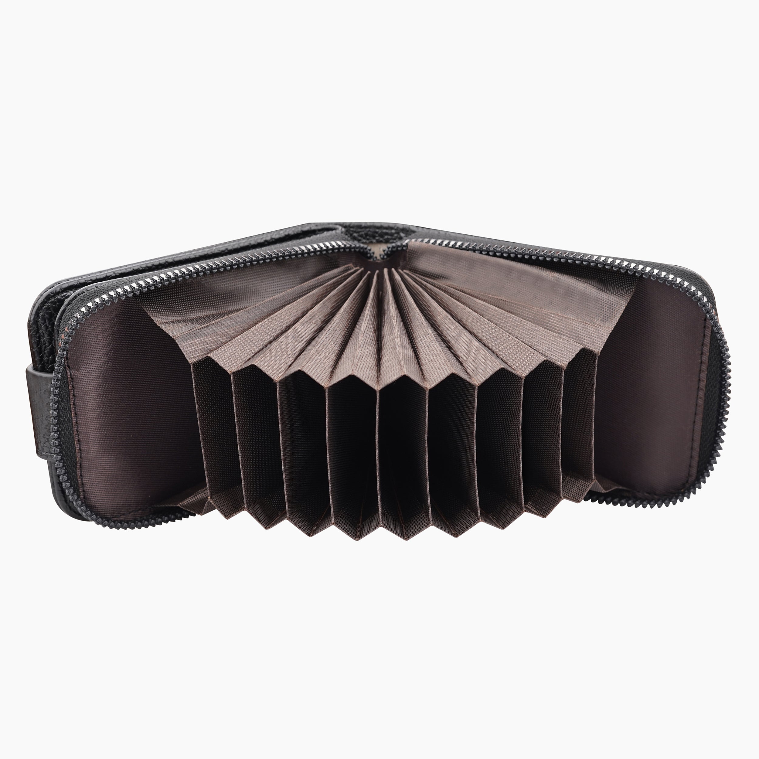 Harmony Leather Zipper Wallet For Men - Black