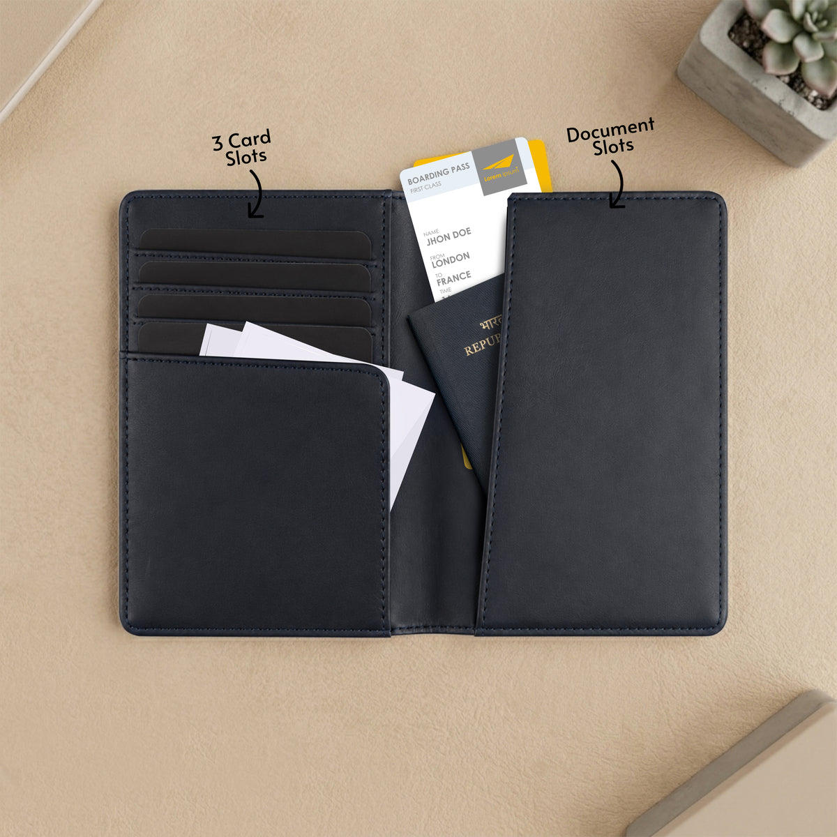 Horizon AirTag Passport Cover - Blue
