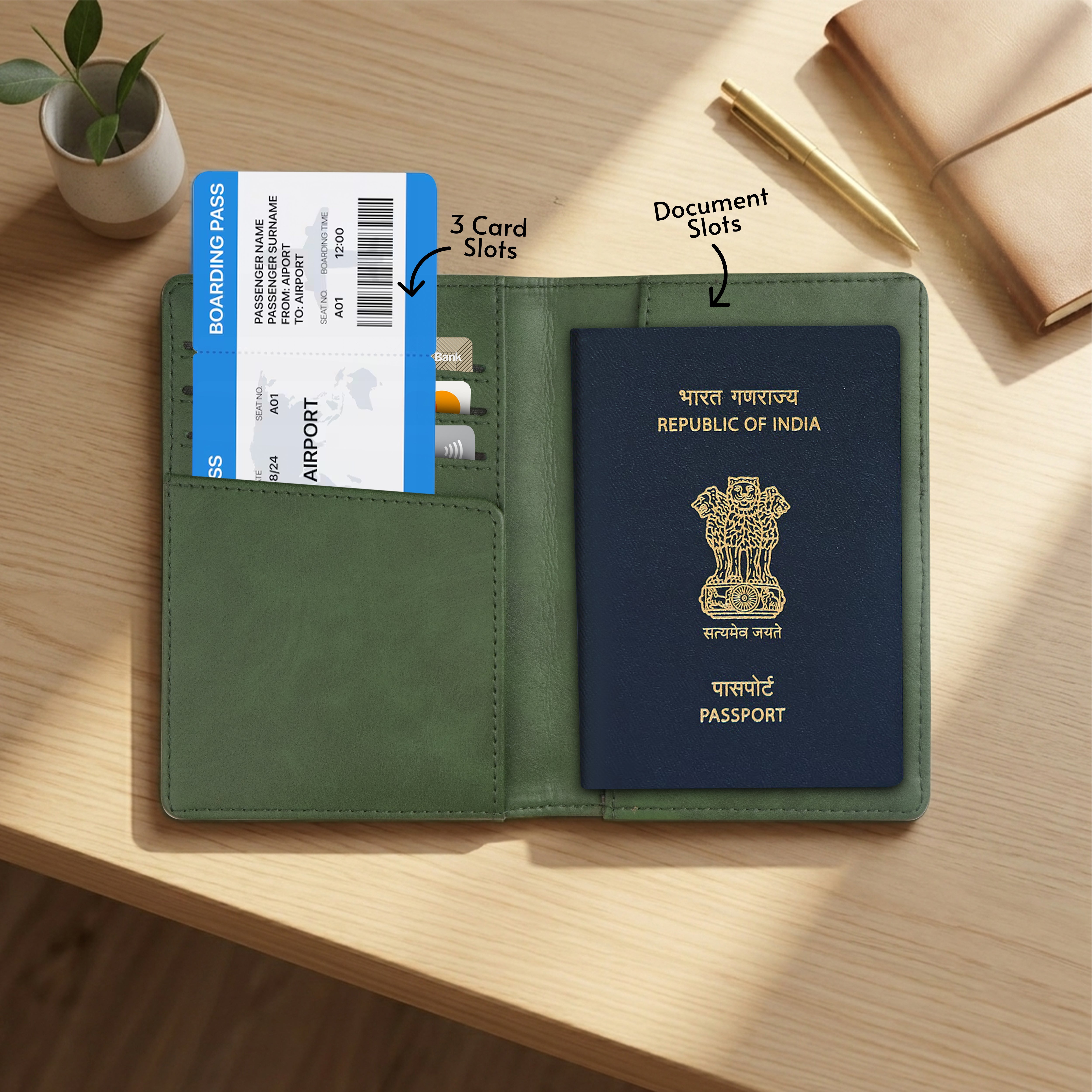 Horizon Travel Passport Holder - Green