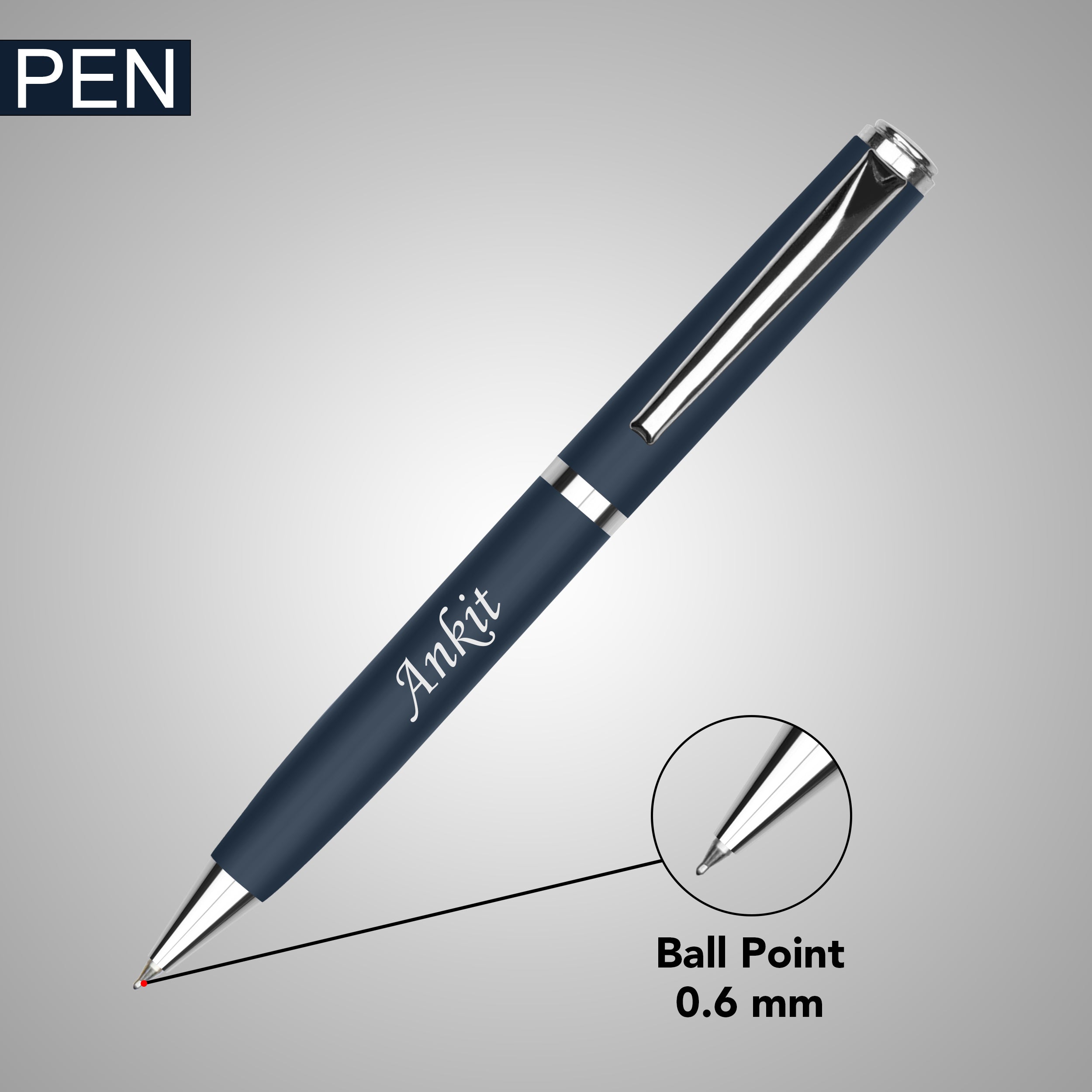 Personalized Signature Luxe Diary Pen Keychain Perfume & Flask Gift Set - Blue