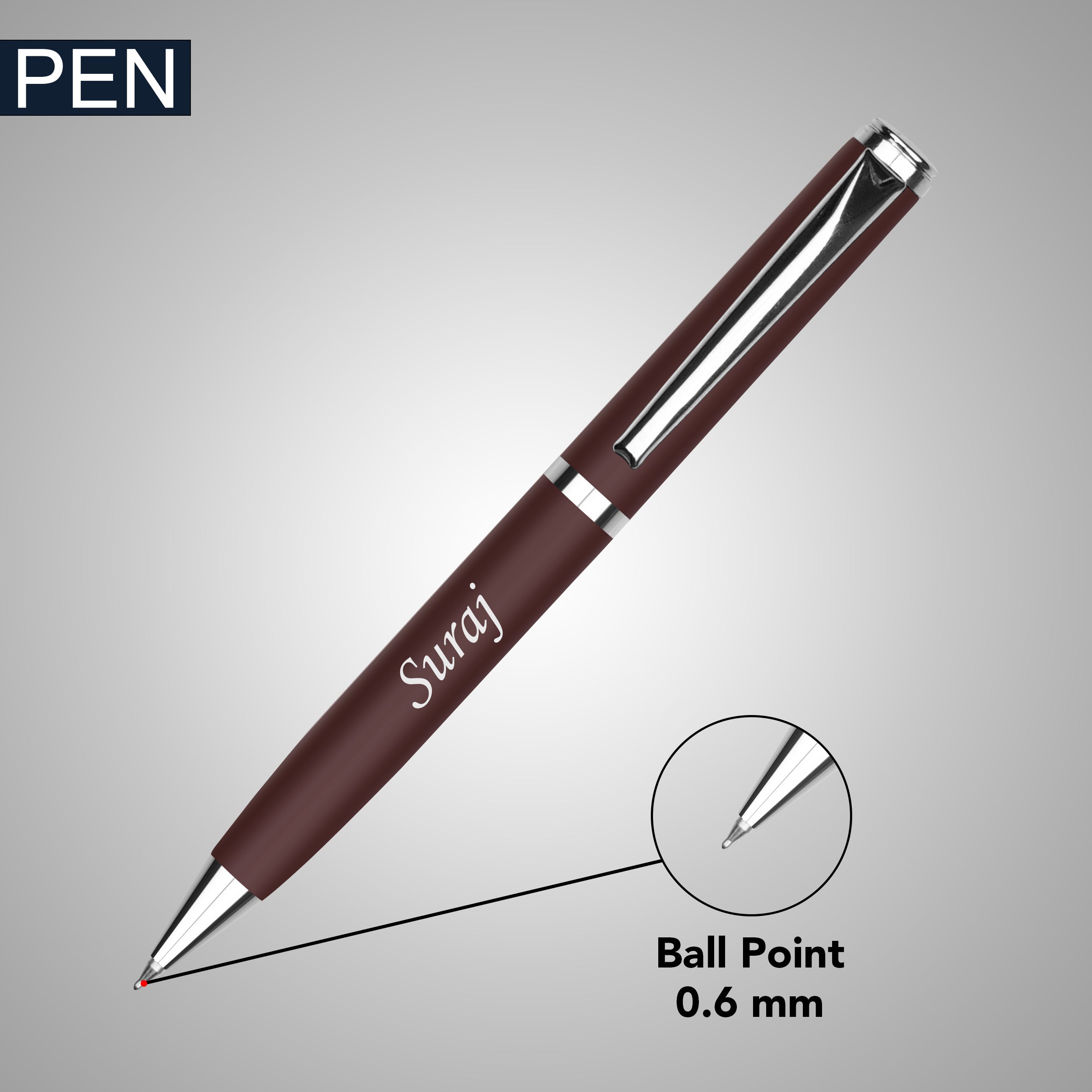 Personalized Signature Luxe Diary Pen Keychain Perfume & Flask Gift Set - Brown