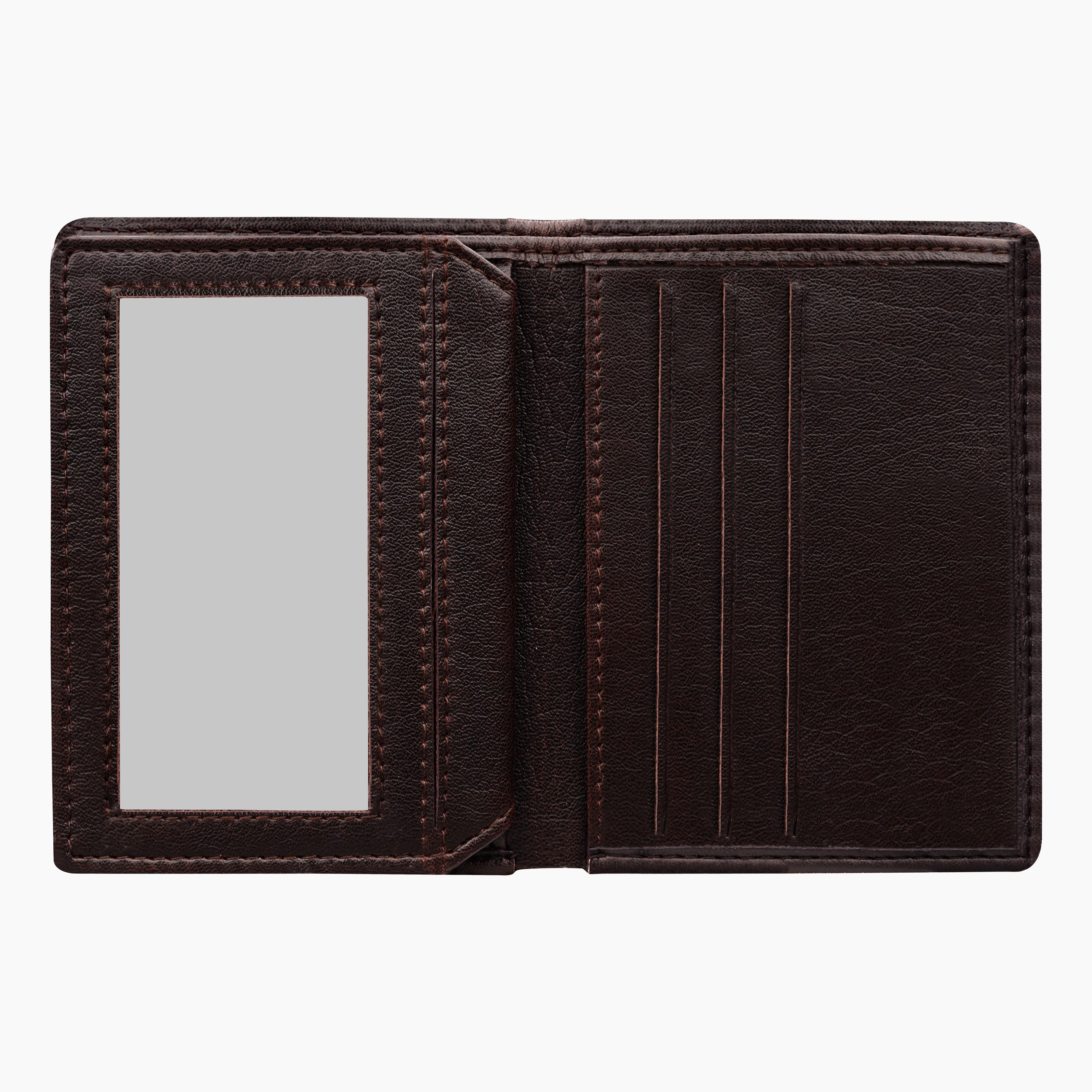 Urbane Bi-Fold Leather Wallet For Men - Dark Brown
