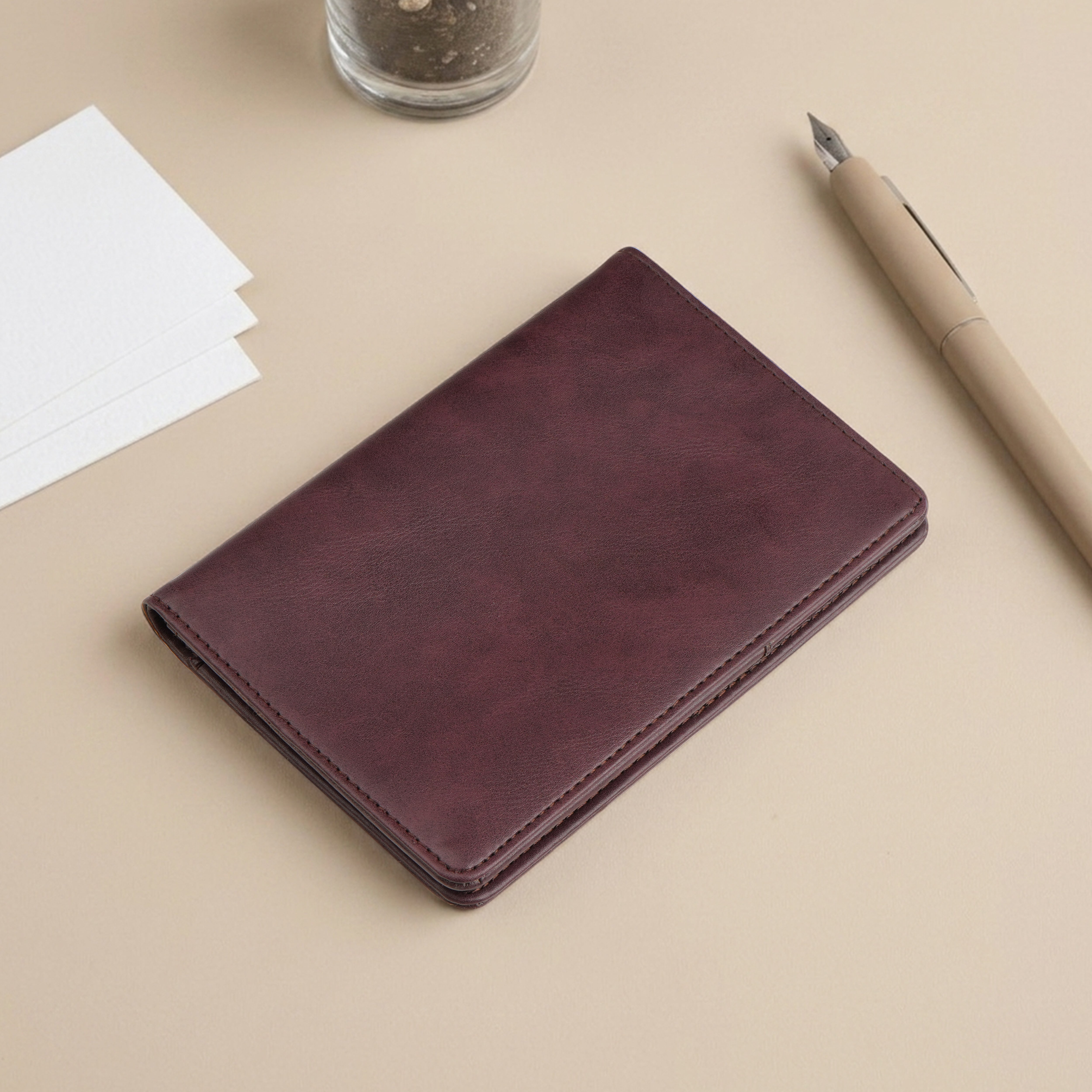 Horizon AirTag Passport Cover - Wine