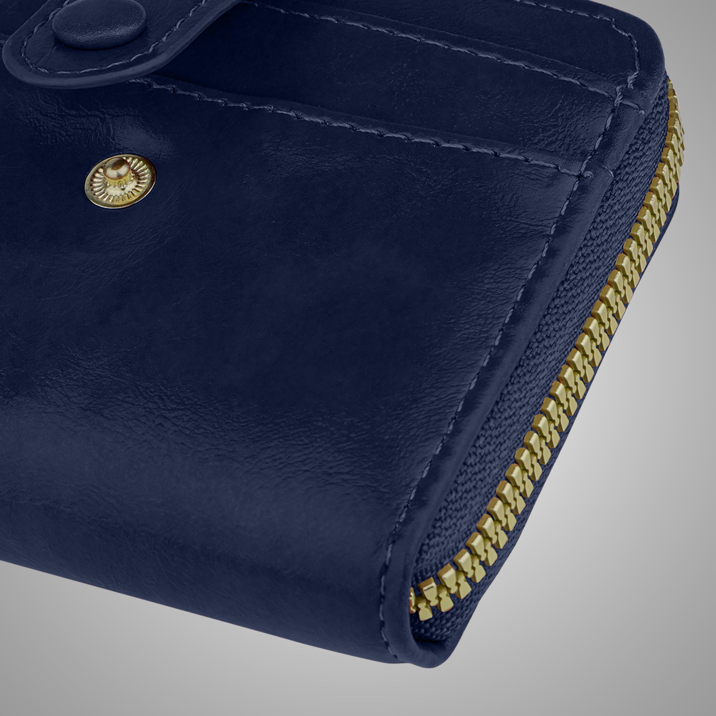 Rogue Fold Vegan Leather Zipper Wallet - Blue