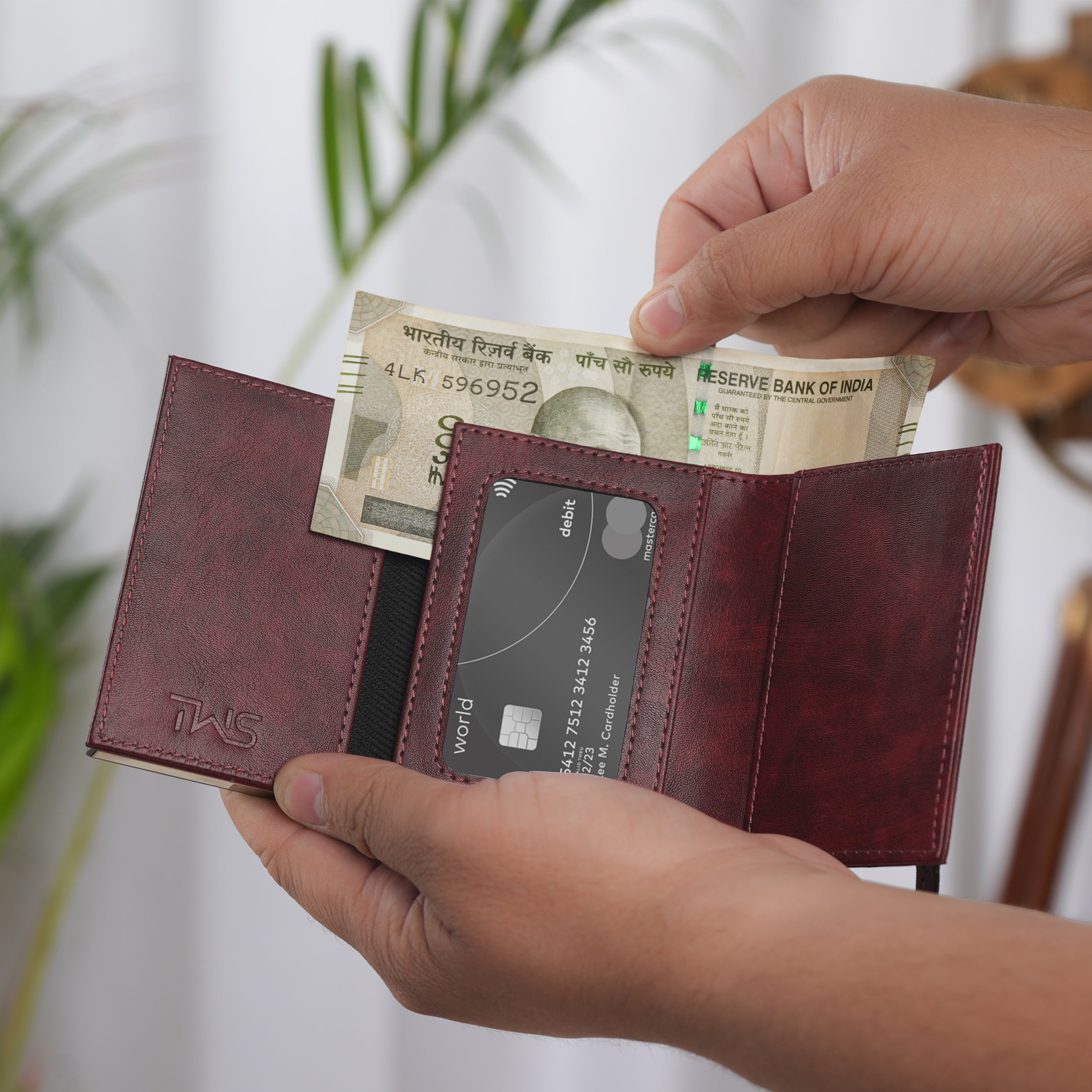 Defender RFID Protected Wallet Cardholder Gift For Men - Wine