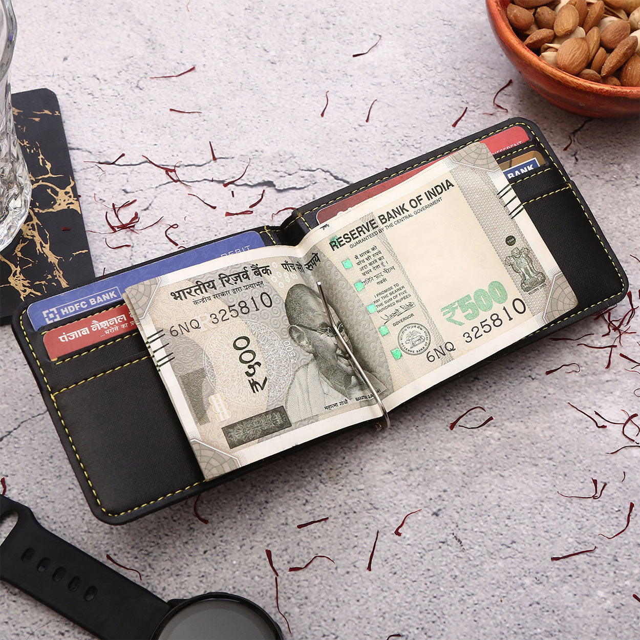 Personalized Money Clip With Name & Charm - Black