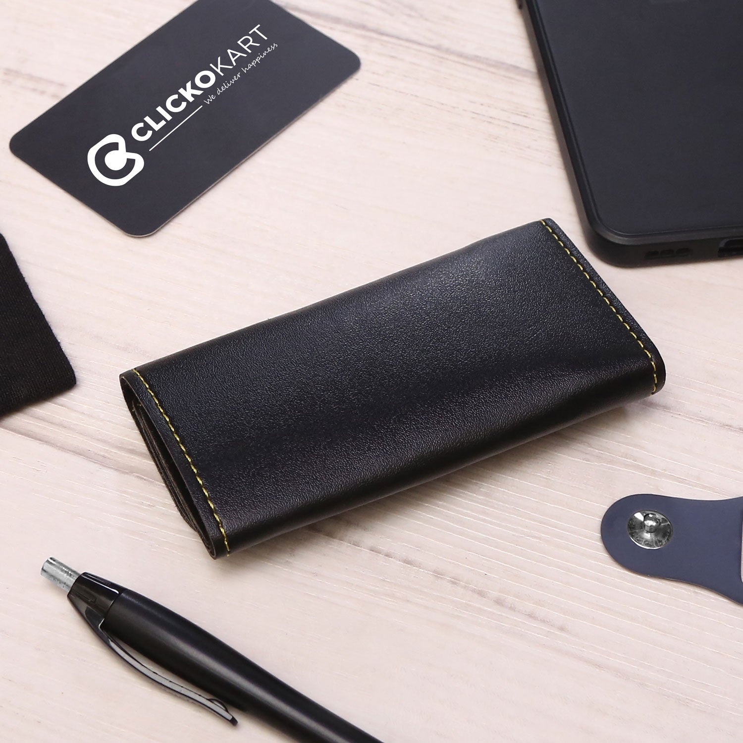Personalized Key Case With Name - Black
