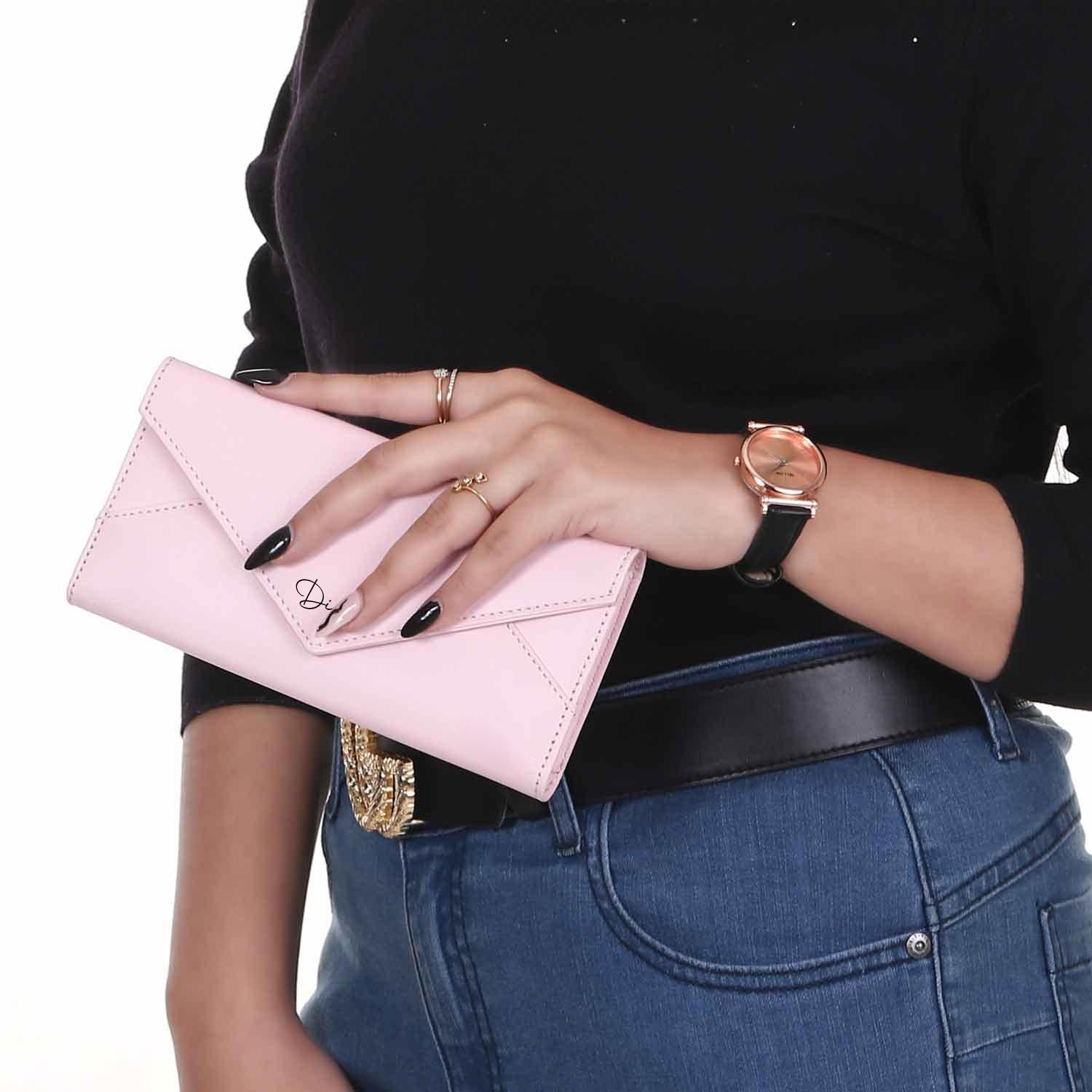 FELLOW CLUTCH & WATCH COMBO PINK