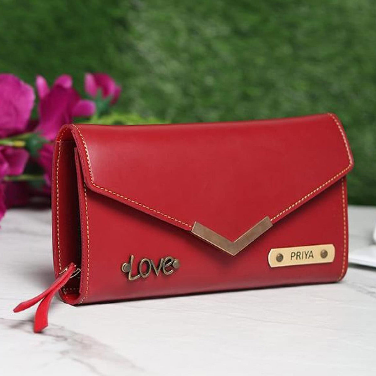 Personalized Ladies Clutch With Charm
