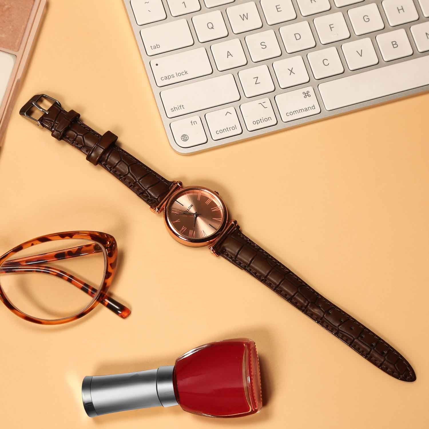 FELLOW CLUTCH & WATCH COMBO PINK