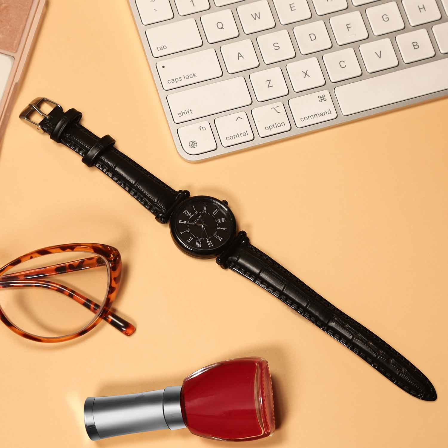 FELLOW CLUTCH & WATCH COMBO PINK
