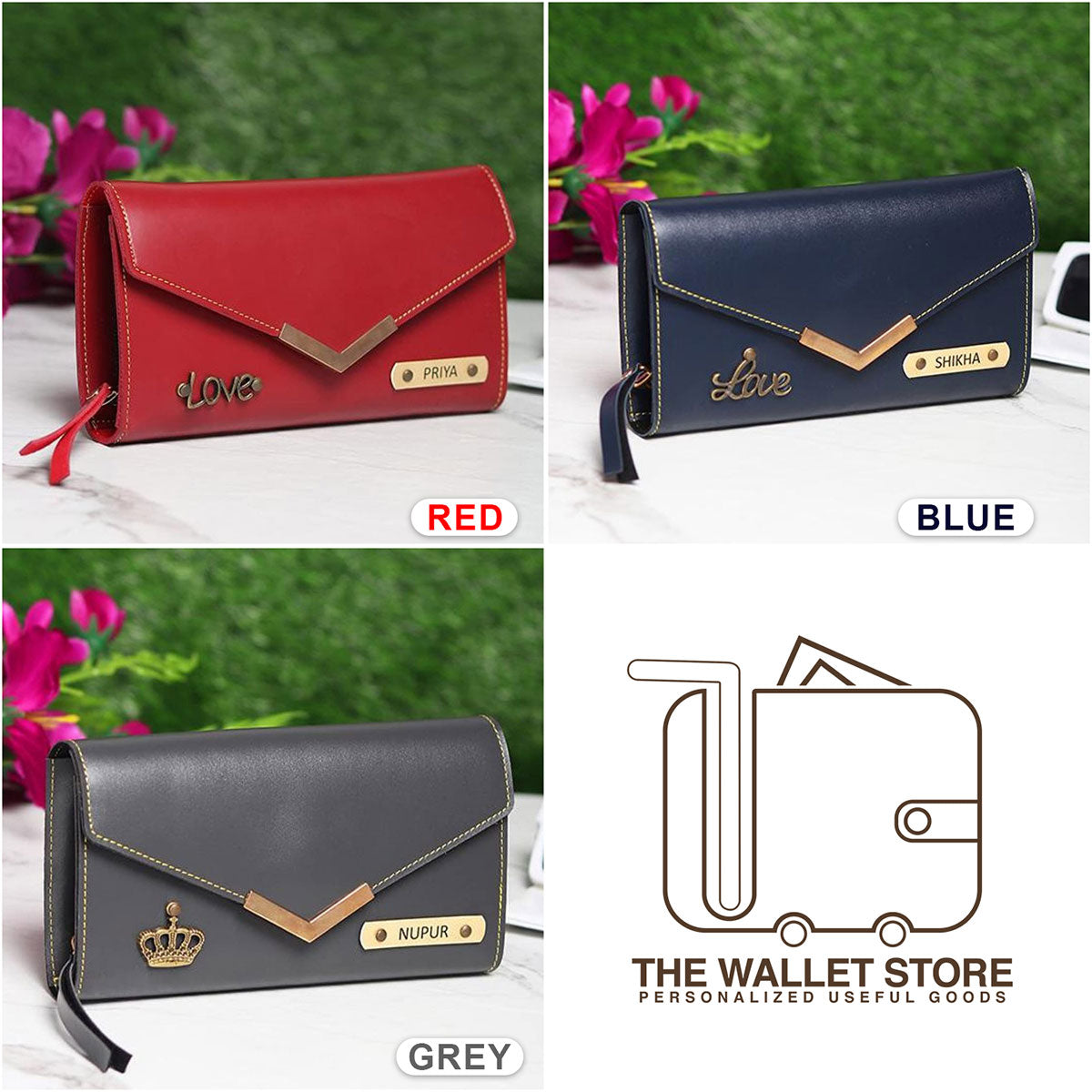 Personalized Ladies Clutch With Charm