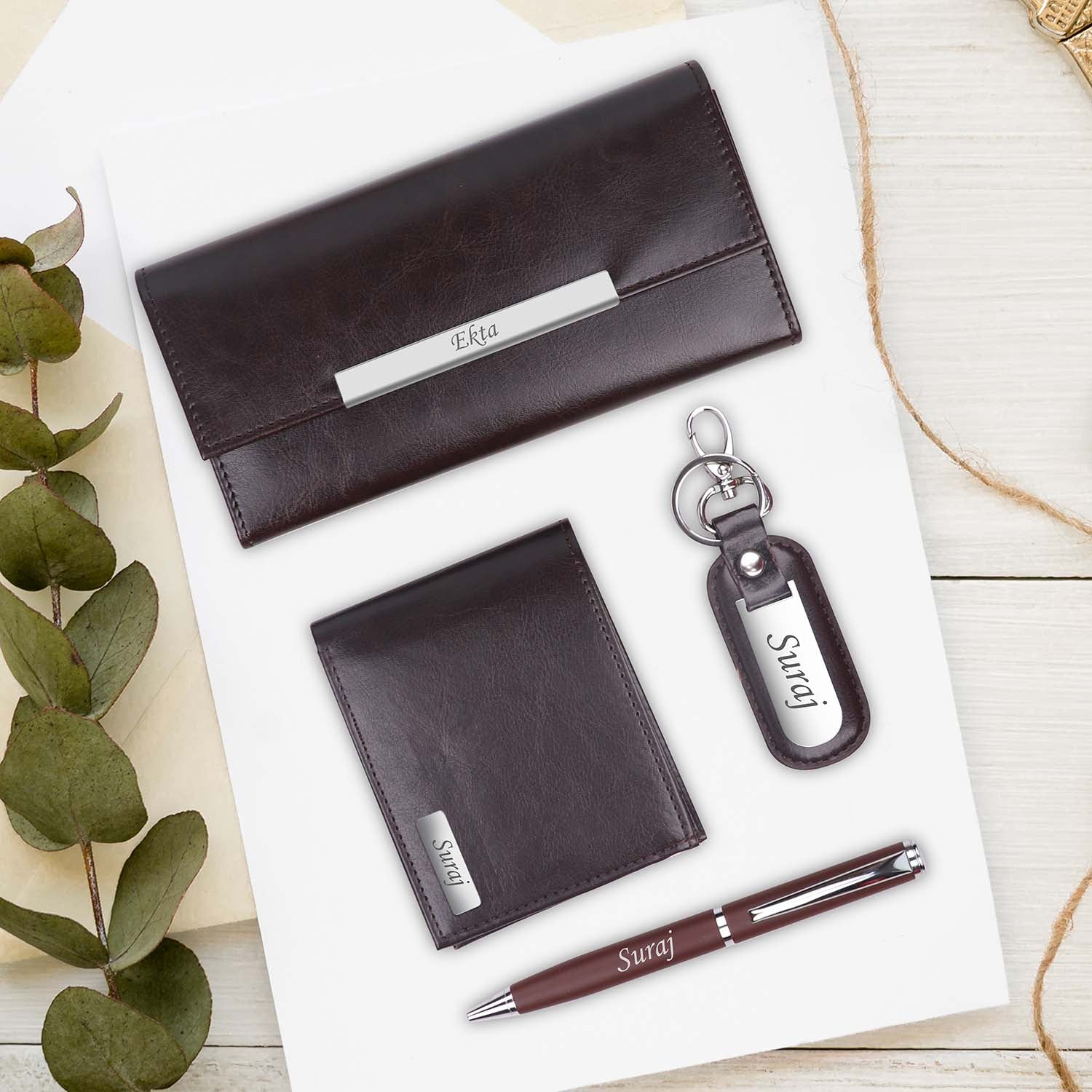 Couple Special Leather Multi-Utility Gift Set