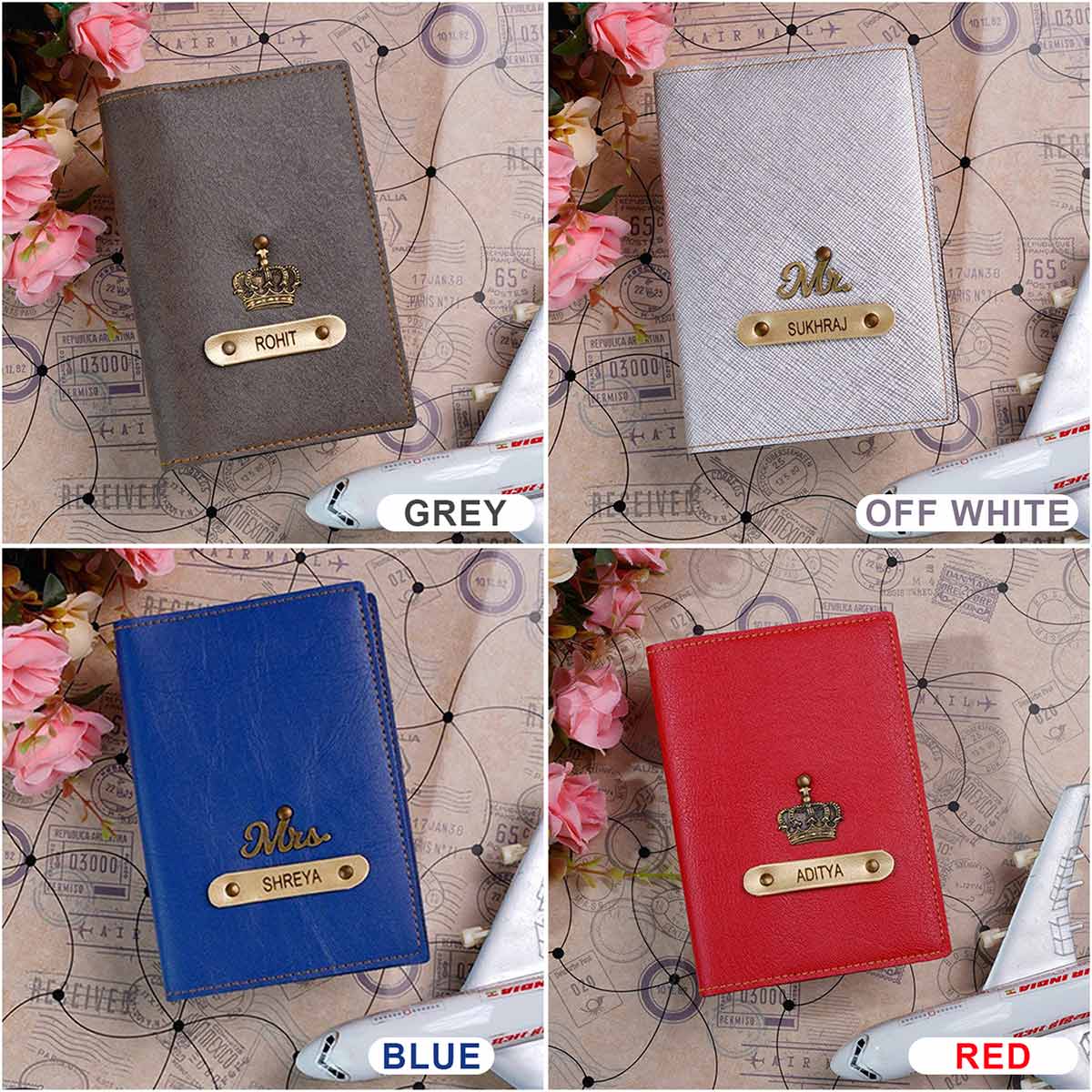 Customized Passport Cover With Name & Charm