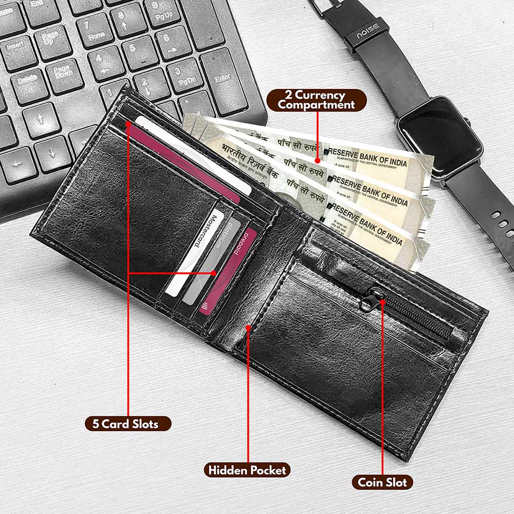 Personalized Belt & Wallet Gift Set - Black