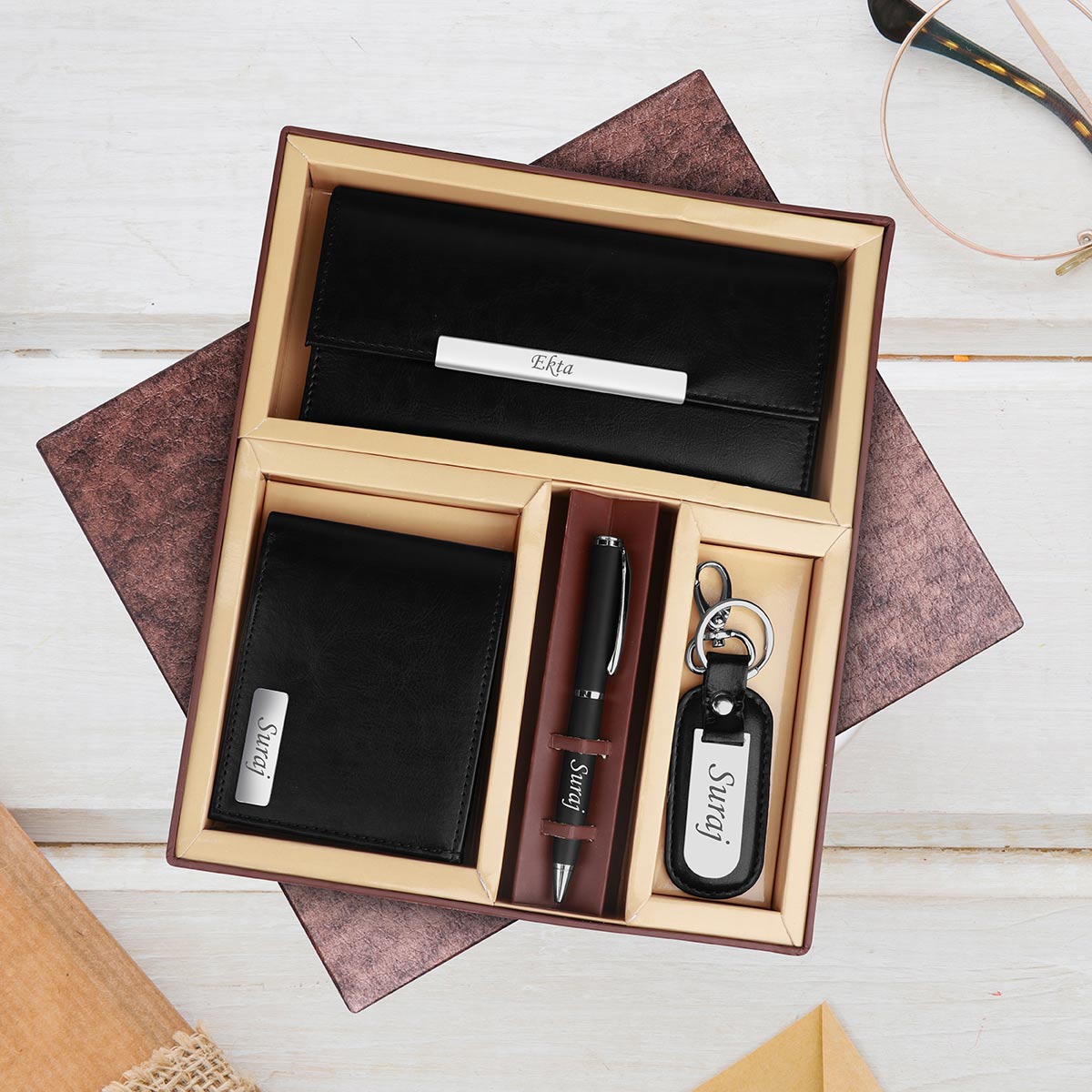 Couple Special Leather Multi-Utility Gift Set