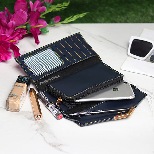Personalized Ladies Clutch With Charm Blue Color