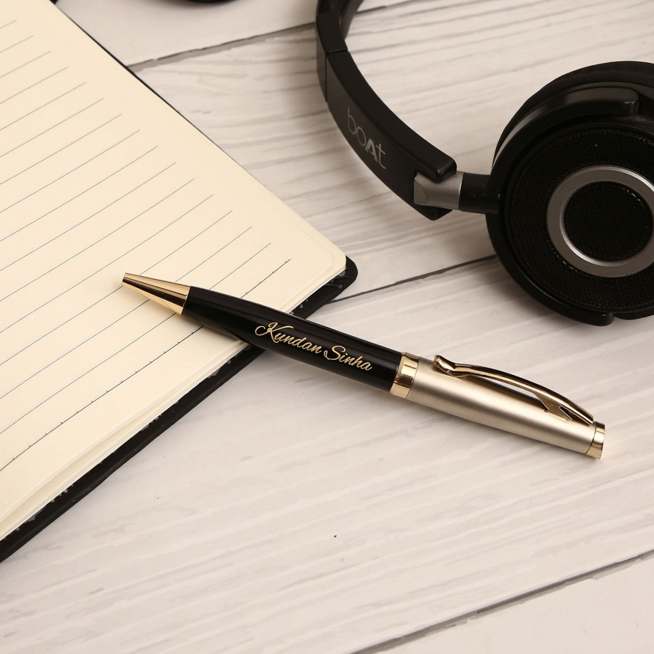 Personalized Black Diary With Pen Combo