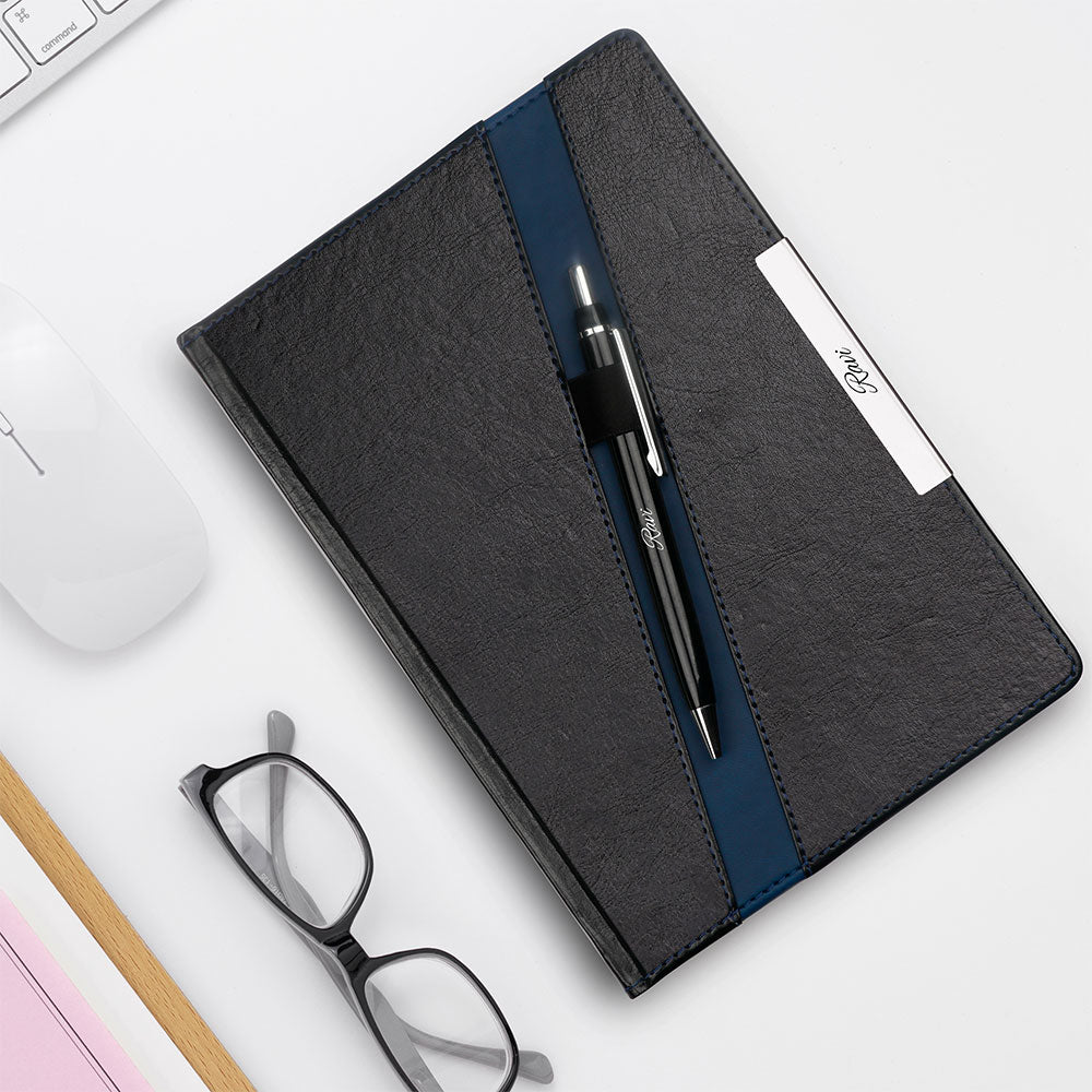 Personalized Striped Diary & Pen Writing Set