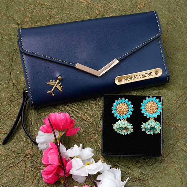 Personalized Clutch & Earrings Combo