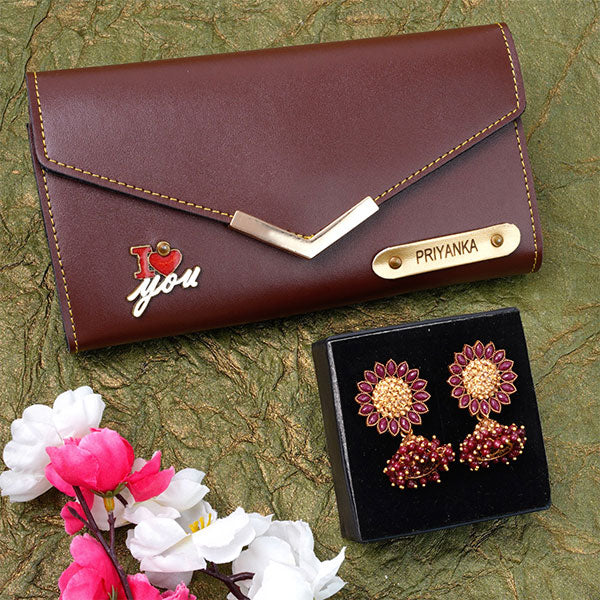 Personalized Clutch & Earrings Combo