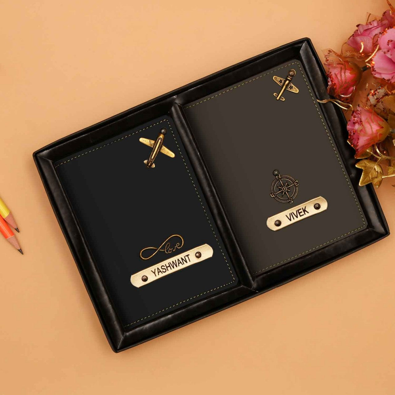 Personalized Leather Passport Covers For Couple