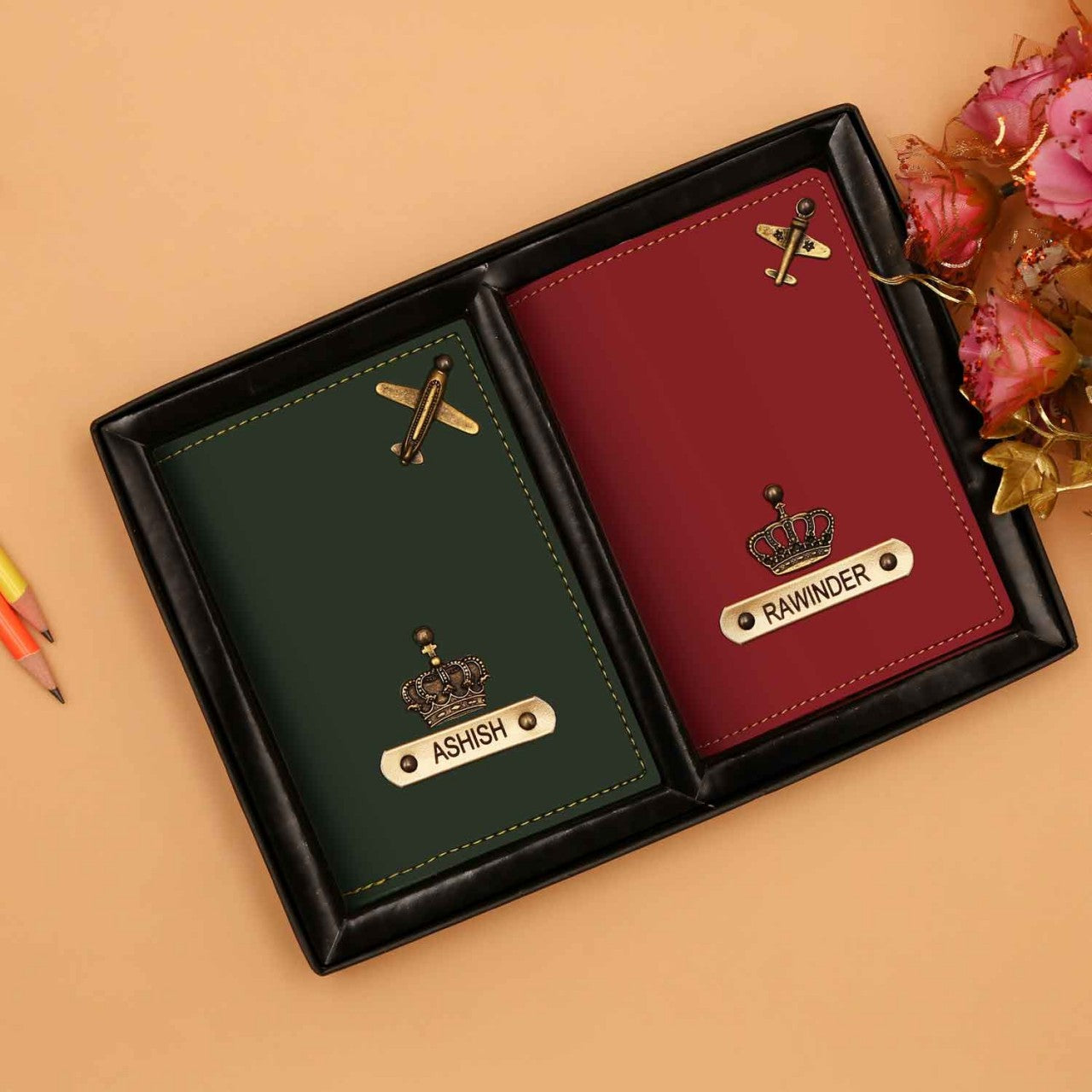 Personalized Leather Passport Covers For Couple