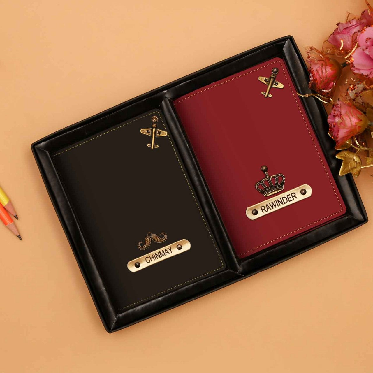Personalized Leather Passport Covers For Couple