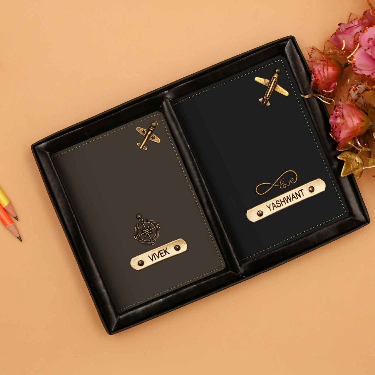 Personalized Leather Passport Covers For Couple