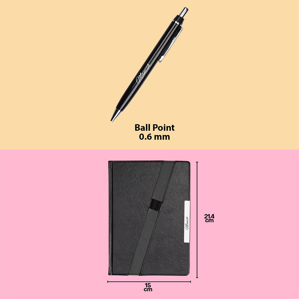 Personalized Striped Diary & Pen Writing Set