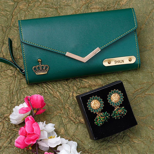 Personalized Clutch & Earrings Combo