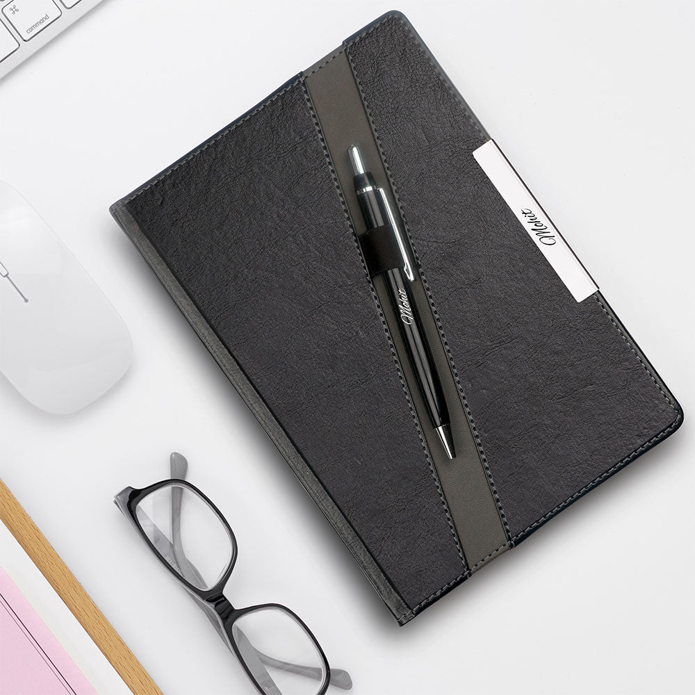 Personalized Striped Diary & Pen Writing Set