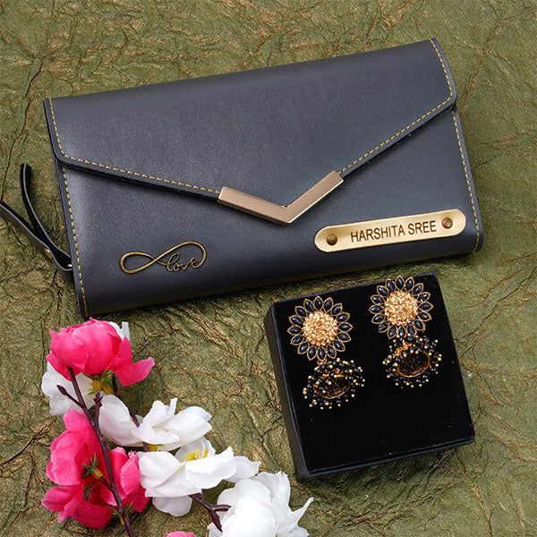 Personalized Clutch & Earrings Combo