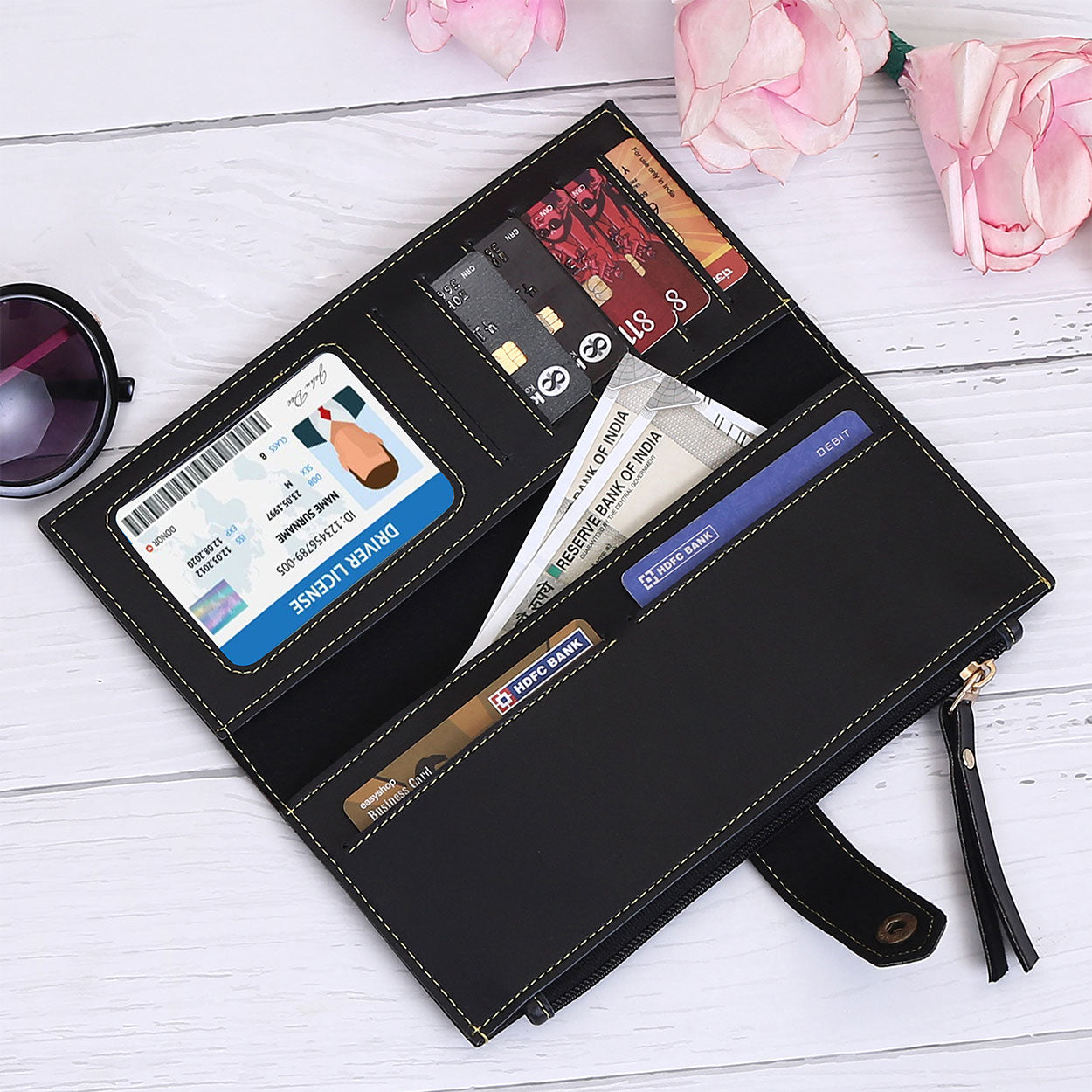 Personalized Clutch With Name & Charm - Black