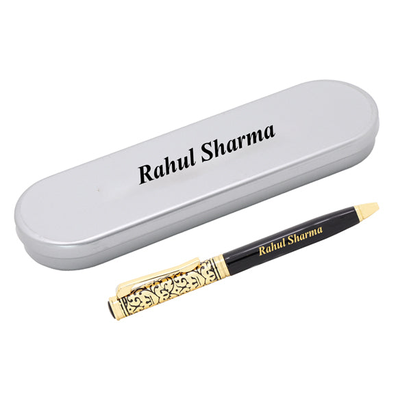 Personalized Designer Metallic Ball Pen With Tin Box