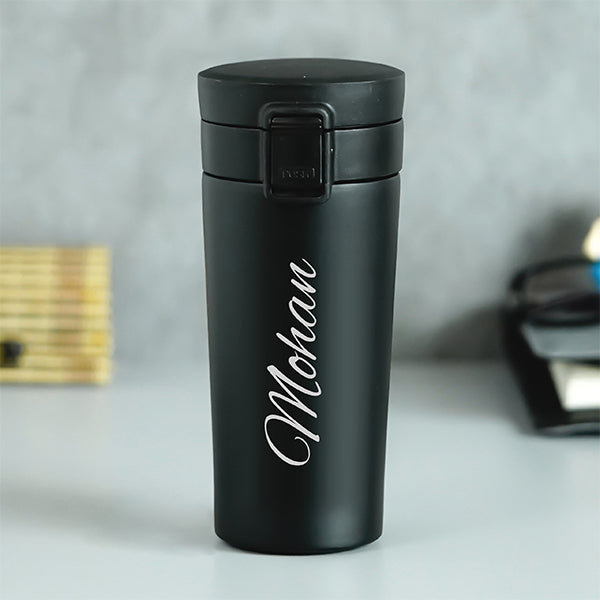 Personalized Spill-proof Insulated Travel Mug | Black