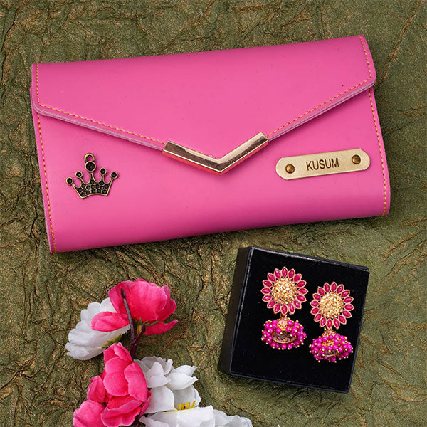 Personalized Clutch & Earrings Combo