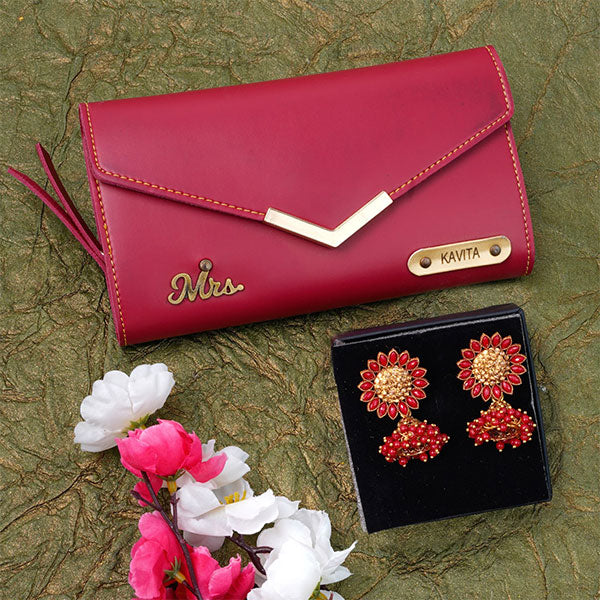 Personalized Clutch & Earrings Combo