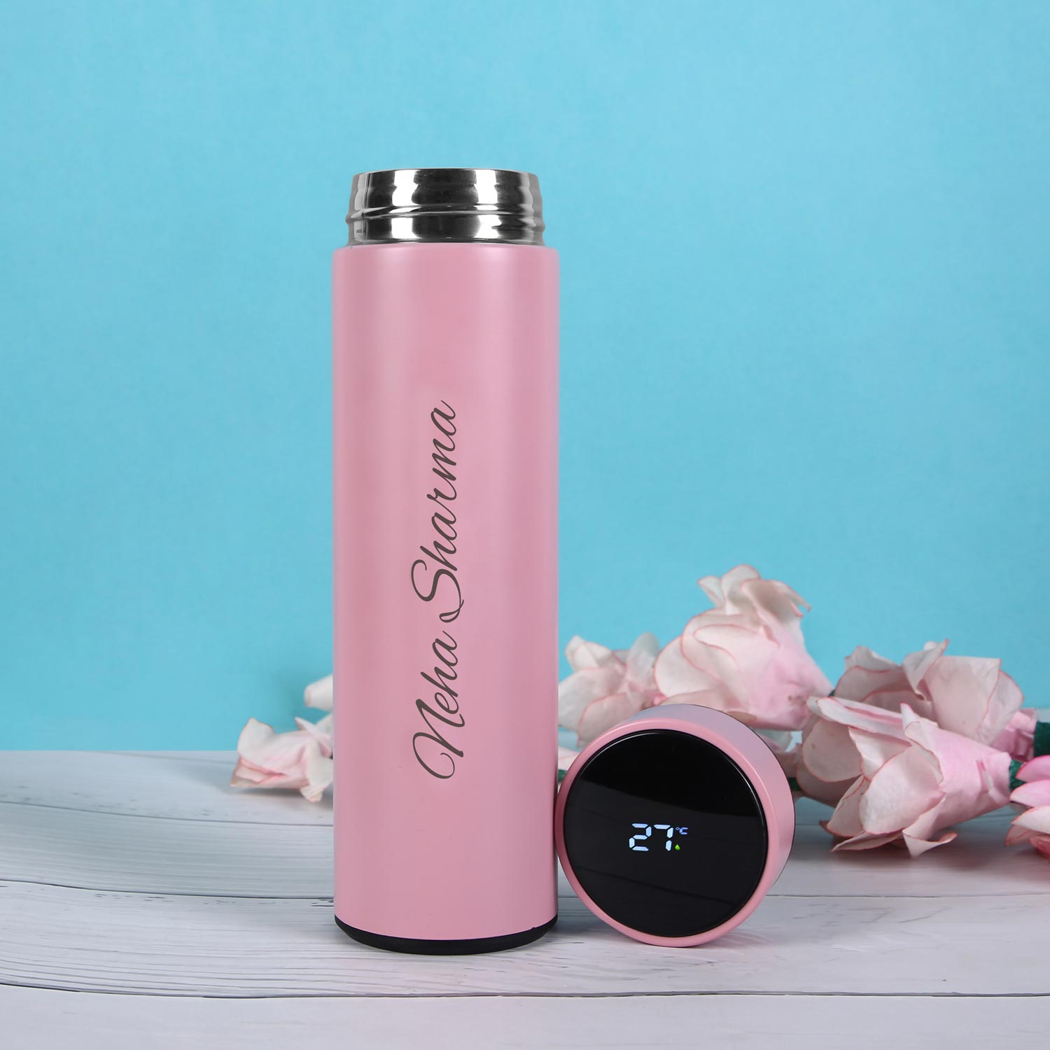 Personalized Pink Smart Temperature Water Bottle
